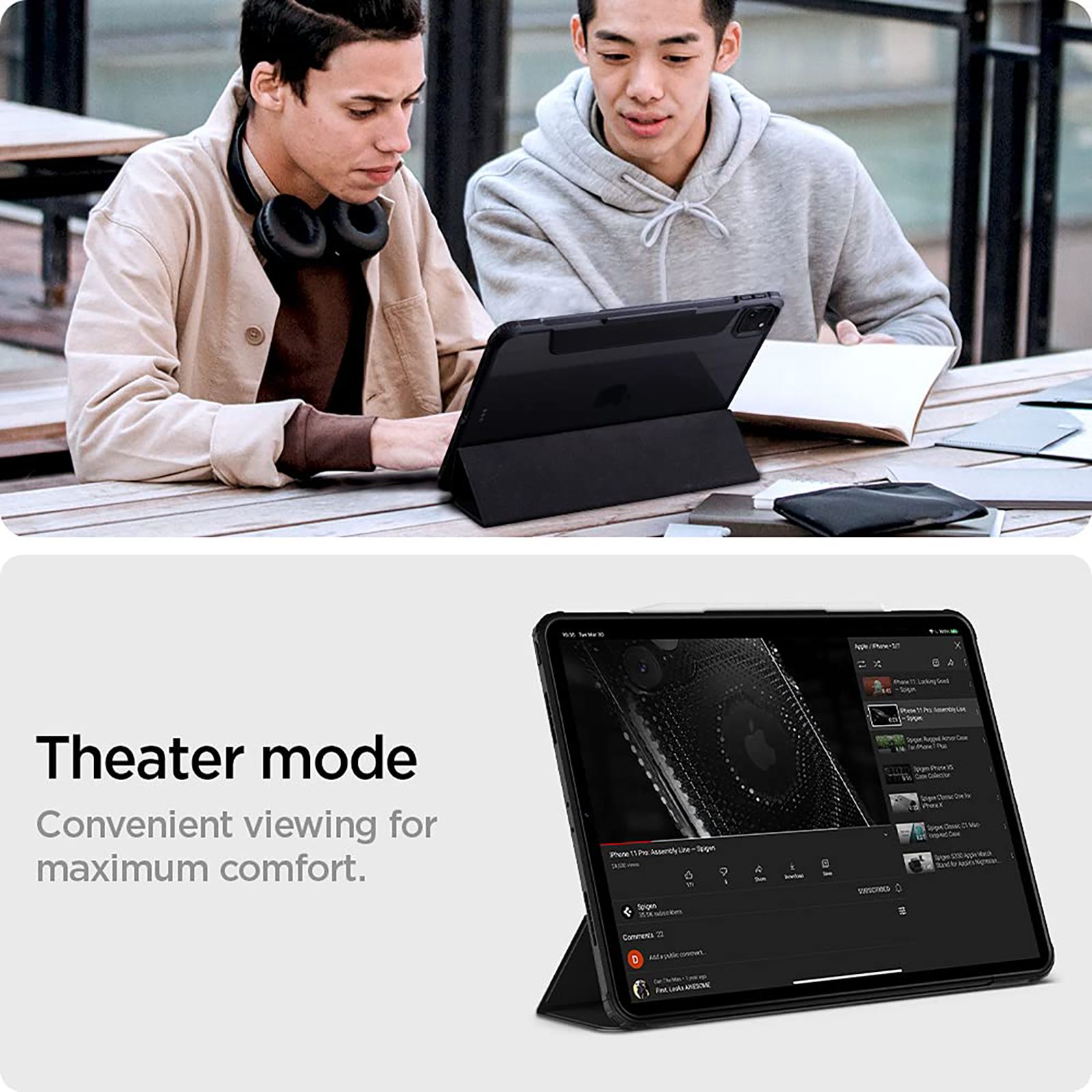 spigen Ultra Hybrid Pro TPU & PC Back Case with Stand For iPad Pro 11" (2021) (Air Cushion Technology, ACS02885, Black) spigen Ultra Hybrid Pro TPU & PC Back Case with Stand For iPad Pro 11" (2021) (Air Cushion Technology, ACS02885, Black)_3