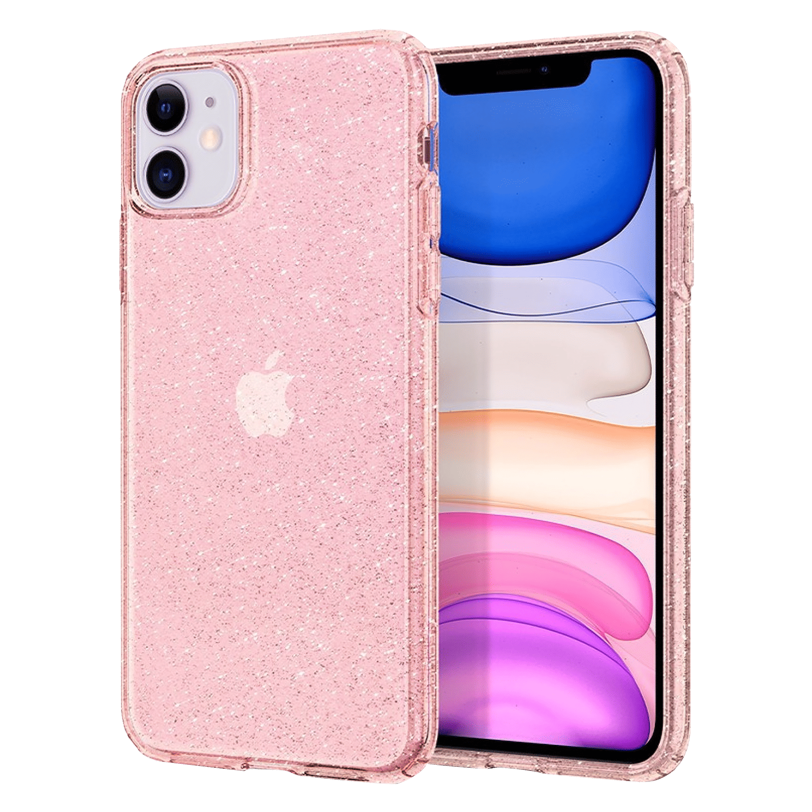 spigen Liquid Crystal Glitter TPU Back Cover for Apple iPhone 11 (Wireless Charging Compatible, Rose Quartz) spigen Liquid Crystal Glitter TPU Back Cover for Apple iPhone 11 (Wireless Charging Compatible, Rose Quartz)_1