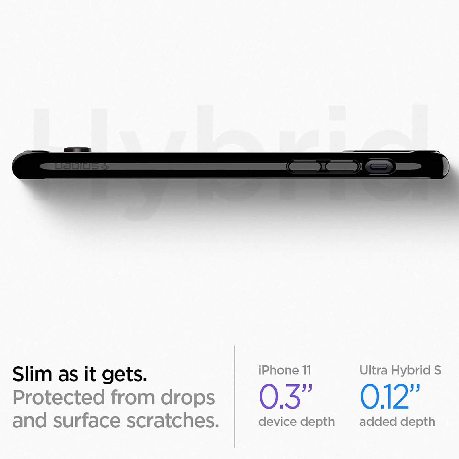 spigen Ultra Hybrid S Hard Polycarbonate & TPU Back Cover for Apple iPhone 11 (Supports Wireless Charging, Jet Black) spigen Ultra Hybrid S Hard Polycarbonate & TPU Back Cover for Apple iPhone 11 (Supports Wireless Charging, Jet Black)_10