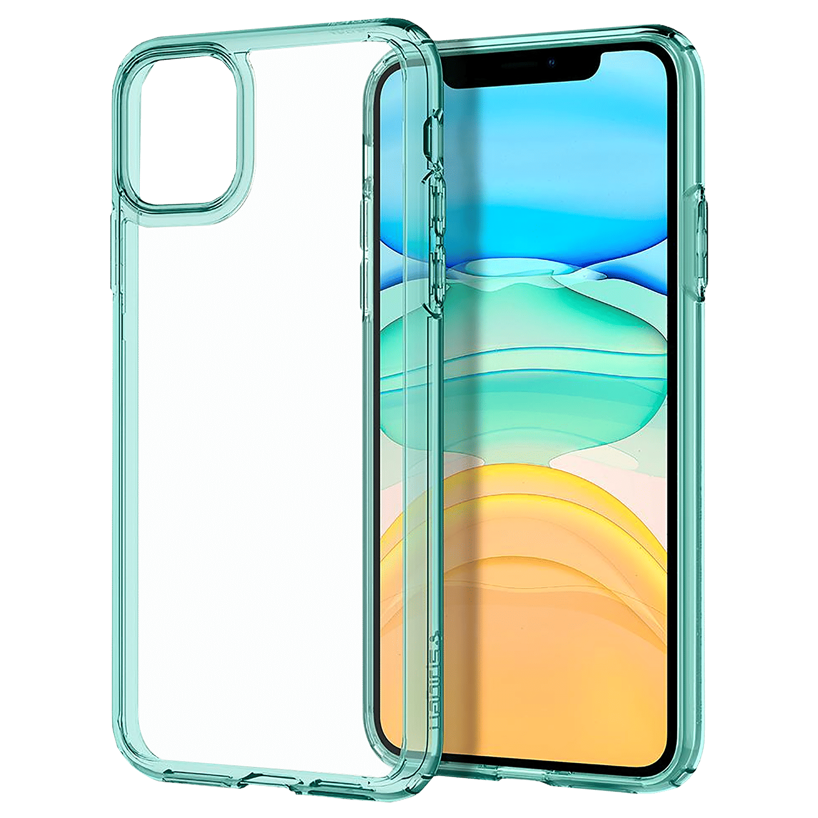 spigen Ultra Hybrid TPU & Polycarbonate Back Cover for Apple iPhone 11 (Air Cushion Technology, Green Crystal)_1