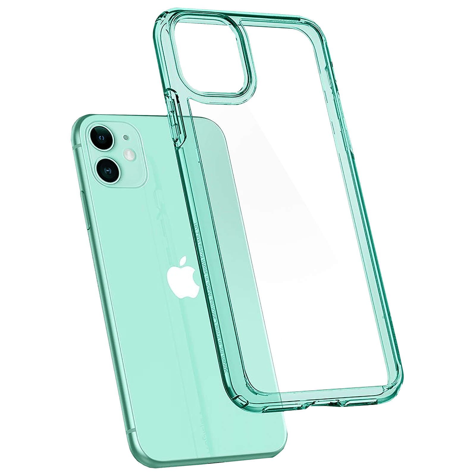 spigen Ultra Hybrid TPU & Polycarbonate Back Cover for Apple iPhone 11 (Air Cushion Technology, Green Crystal)_8