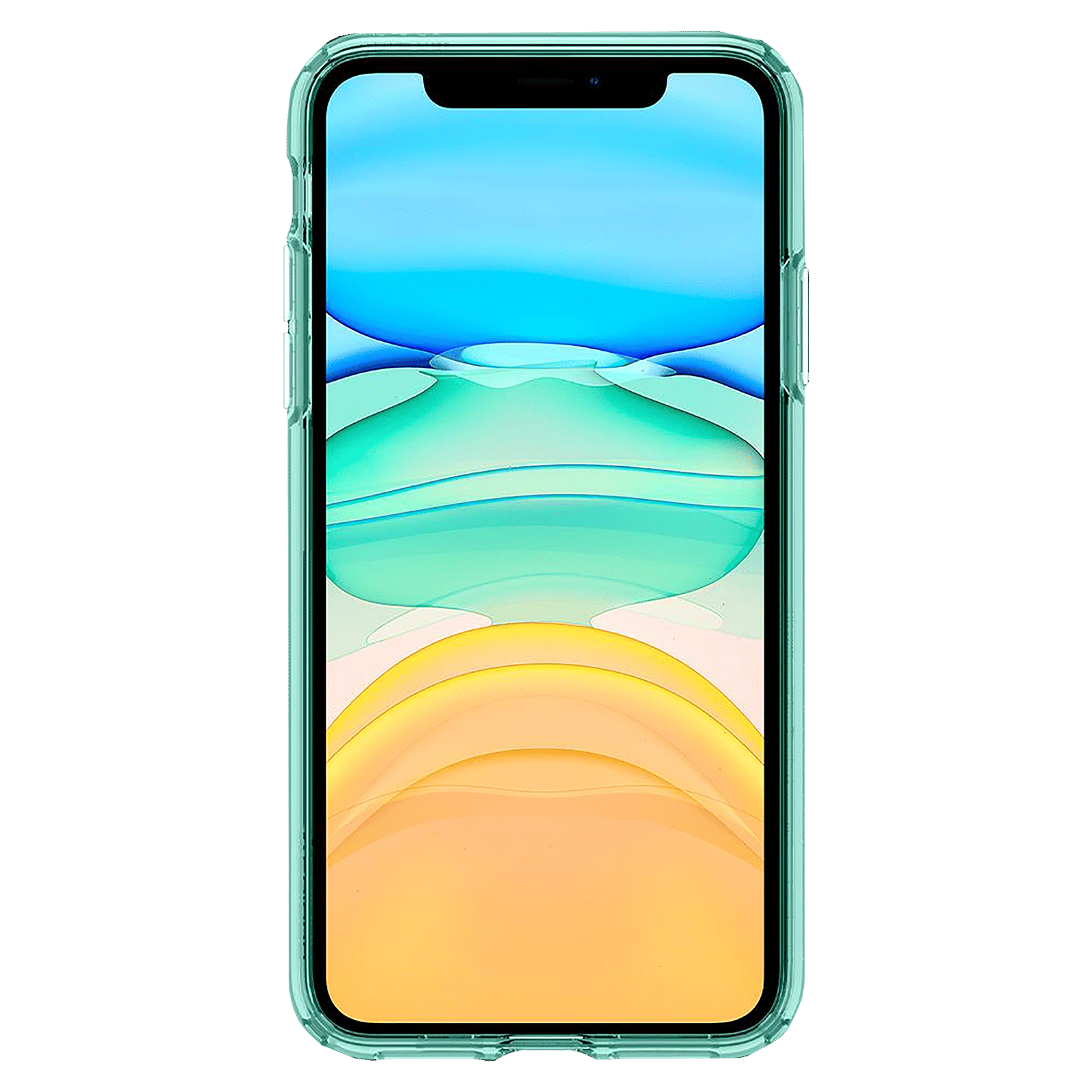 spigen Ultra Hybrid TPU & Polycarbonate Back Cover for Apple iPhone 11 (Air Cushion Technology, Green Crystal)_3