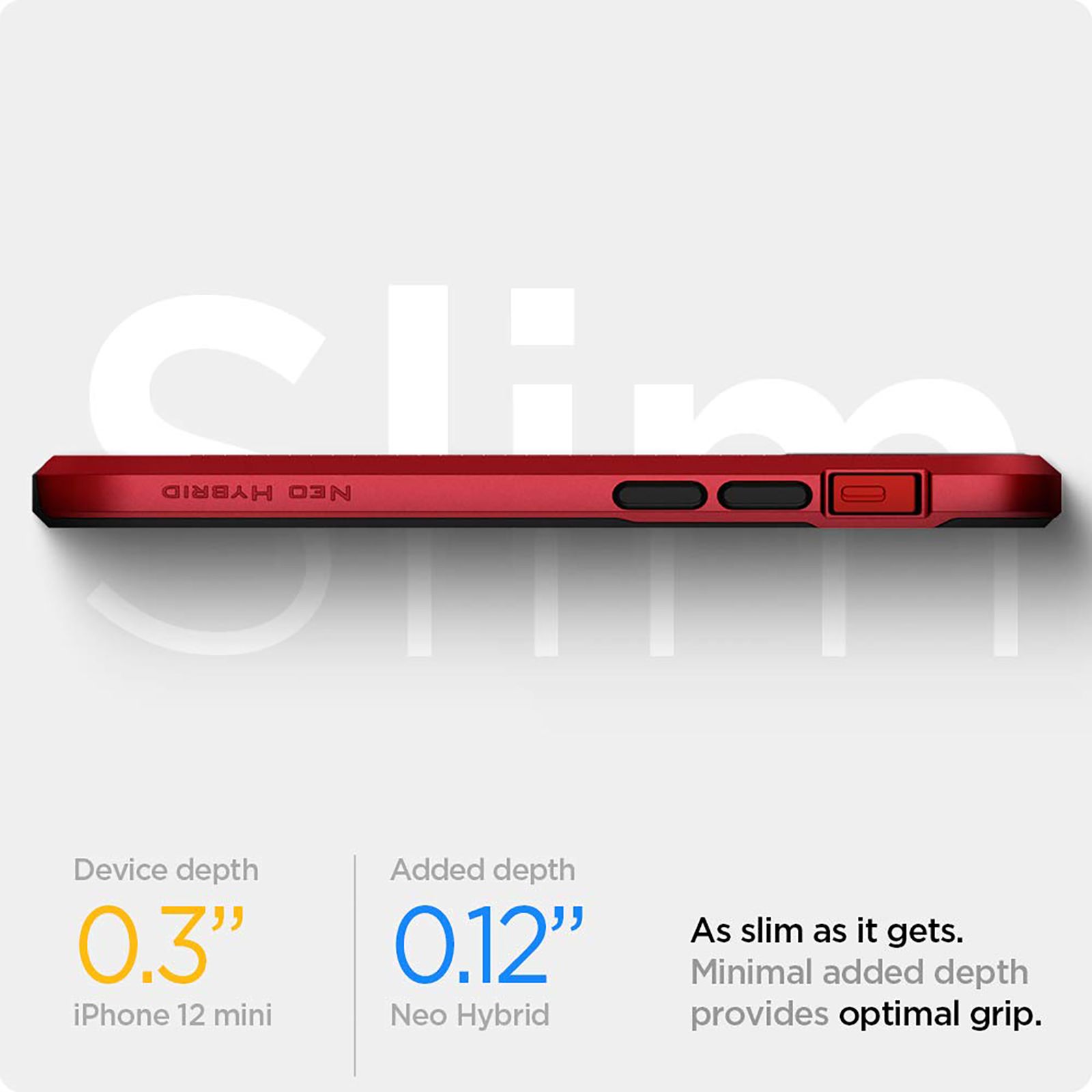 spigen Neo Hybrid TPU & Polycarbonate Back Cover for Apple iPhone 12 Mini (Wireless Charging Compatible, Red)_16