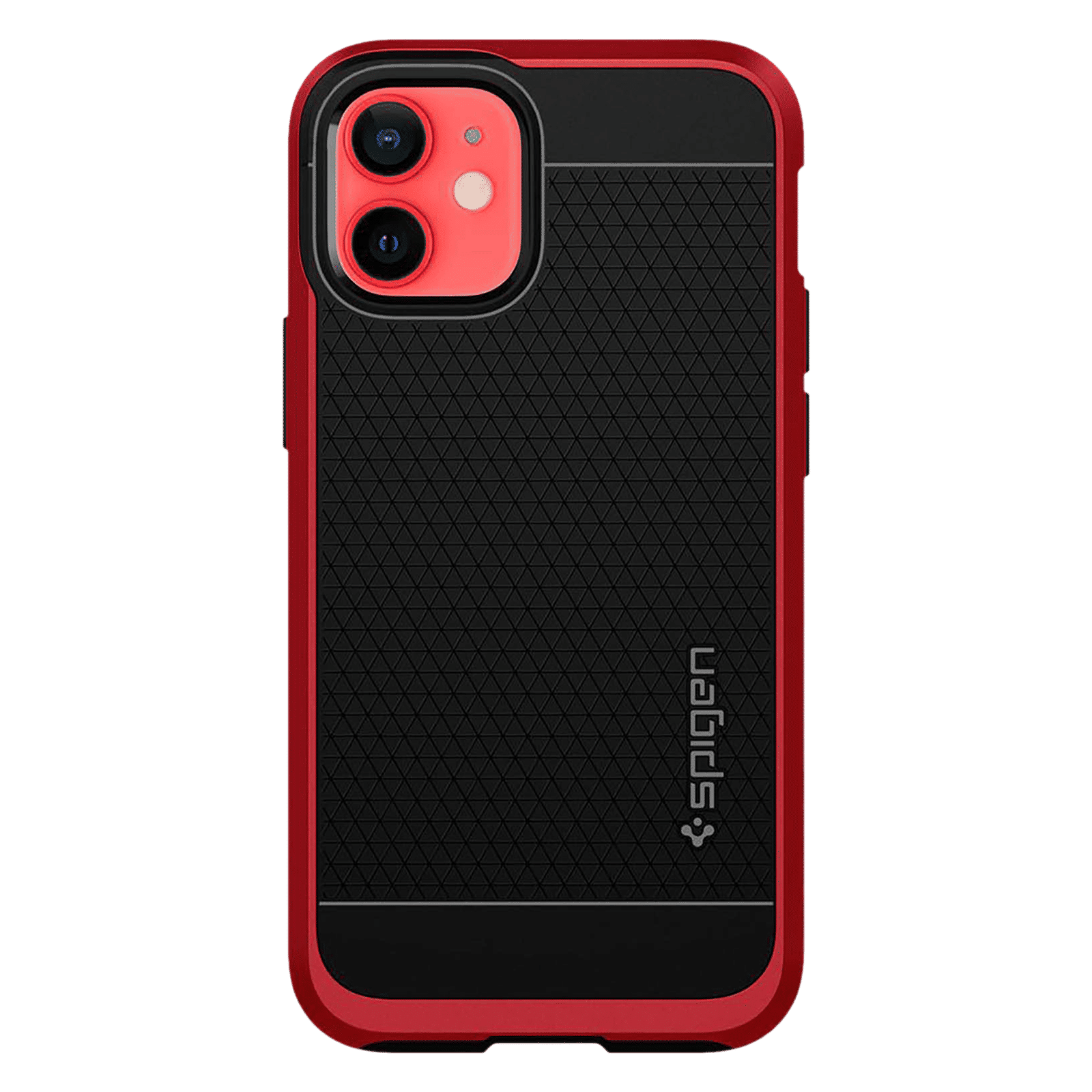 spigen Neo Hybrid TPU & Polycarbonate Back Cover for Apple iPhone 12 Mini (Wireless Charging Compatible, Red)_4