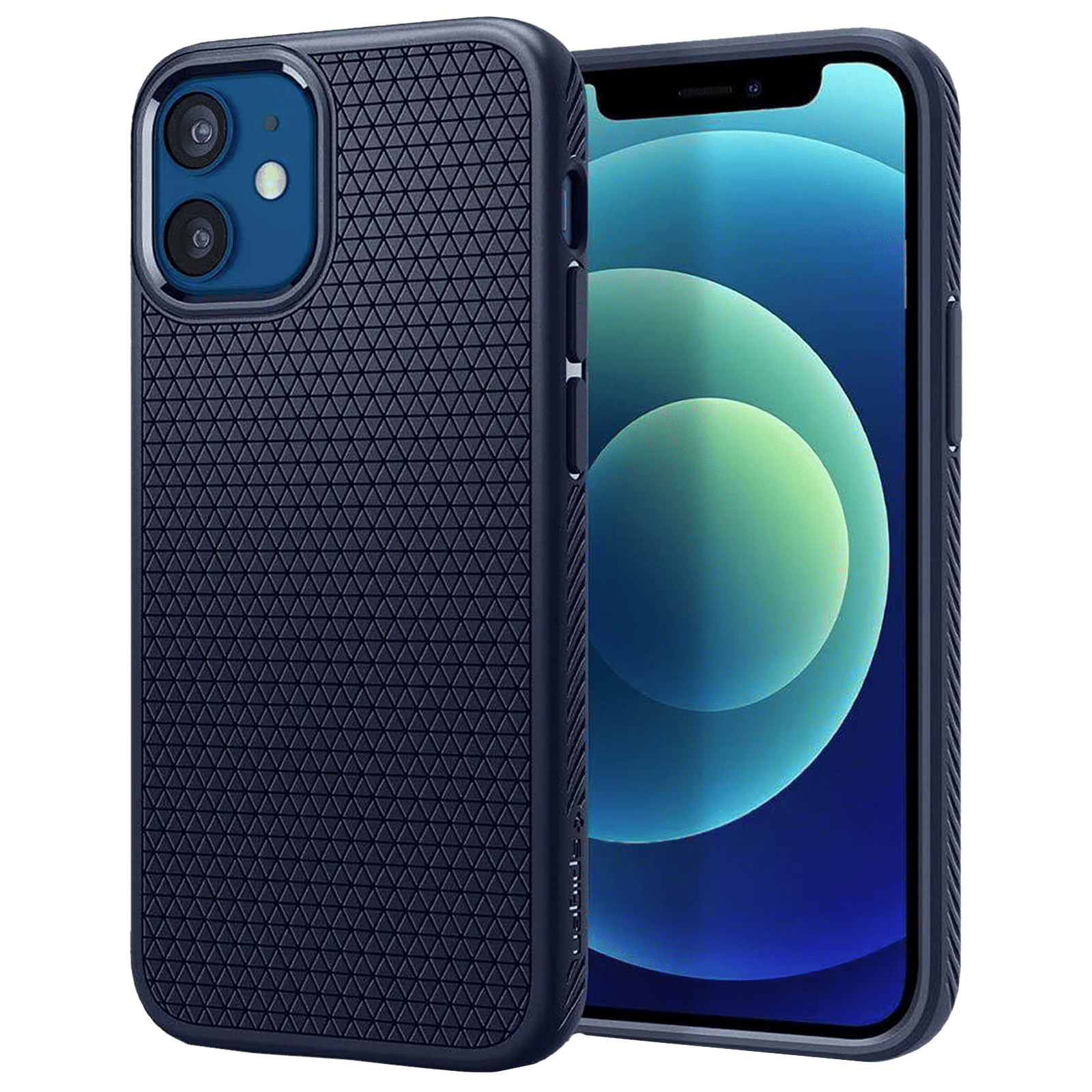 spigen Liquid Air TPU Back Cover for Apple iPhone 12 Mini (Supports Wireless Charging, Navy Blue) spigen Liquid Air TPU Back Cover for Apple iPhone 12 Mini (Supports Wireless Charging, Navy Blue)_1