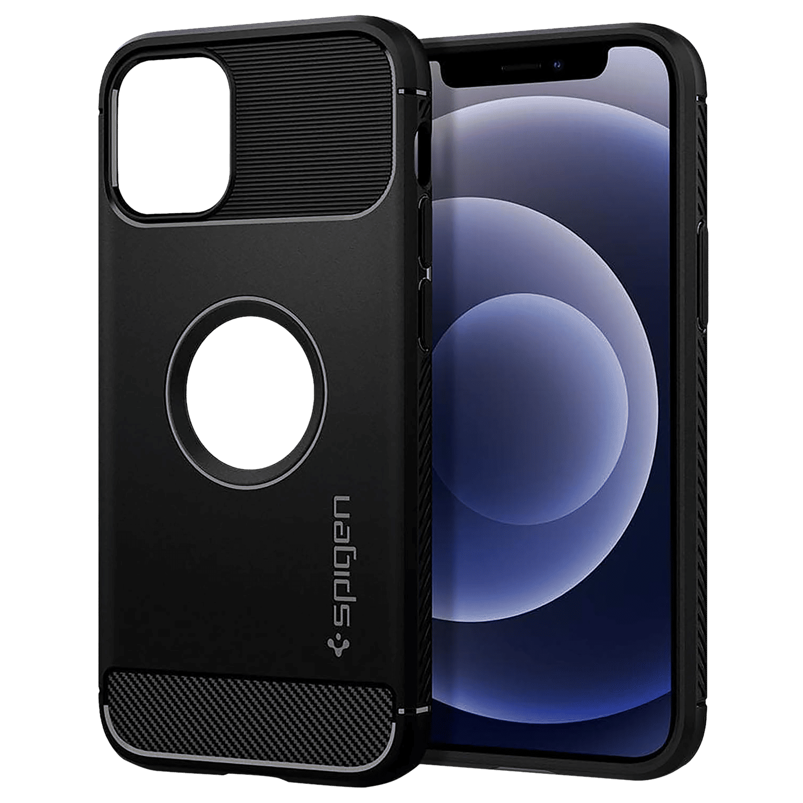 spigen Rugged Armor TPU Back Cover for Apple iPhone 12 Mini (Wireless Charging Compatible, Matte Black) spigen Rugged Armor TPU Back Cover for Apple iPhone 12 Mini (Wireless Charging Compatible, Matte Black)_11