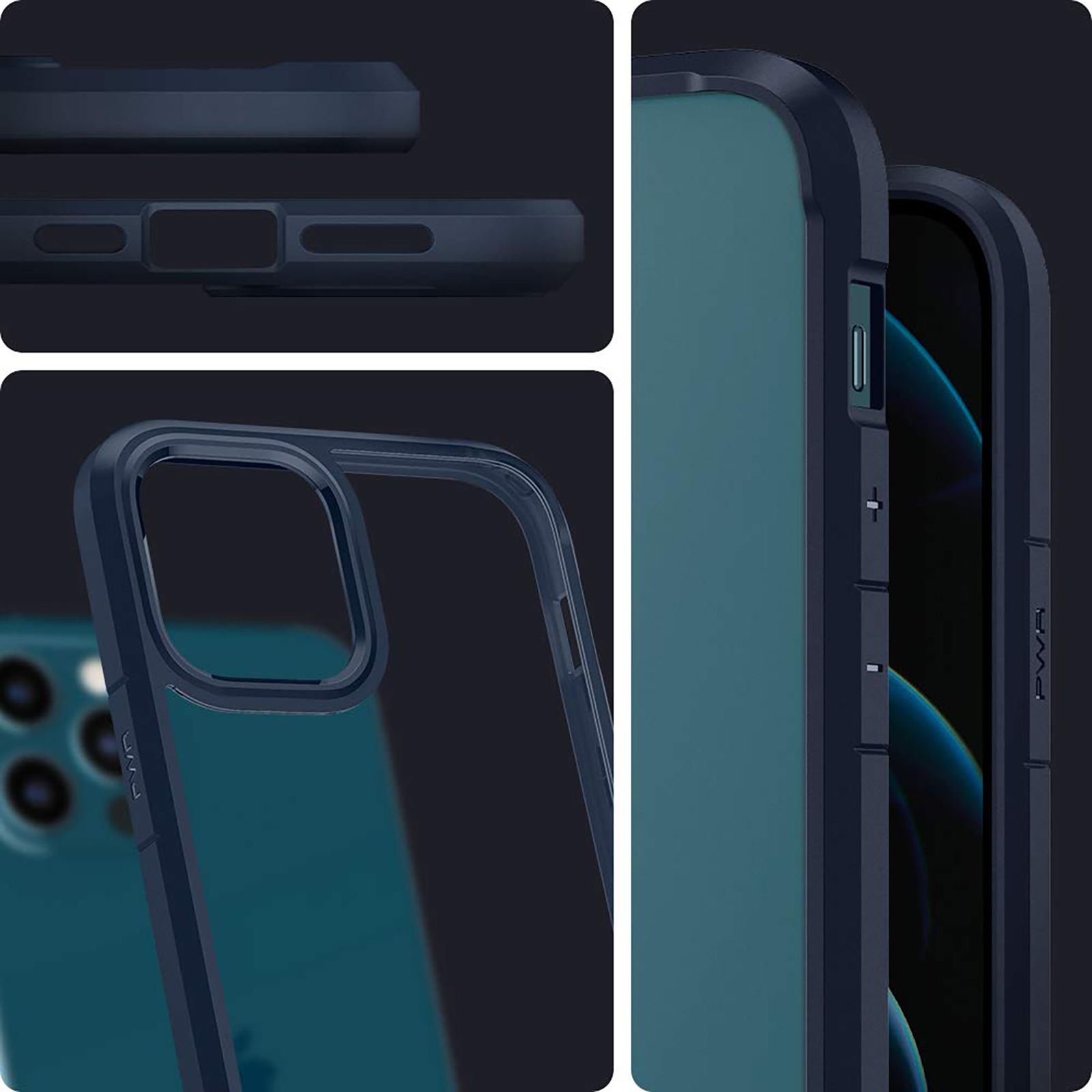 spigen Ultra Hybrid TPU & Polycarbonate Back Cover for Apple iPhone 12 Pro Max (Air Cushion Technology, Navy Blue) spigen Ultra Hybrid TPU & Polycarbonate Back Cover for Apple iPhone 12 Pro Max (Air Cushion Technology, Navy Blue)_9