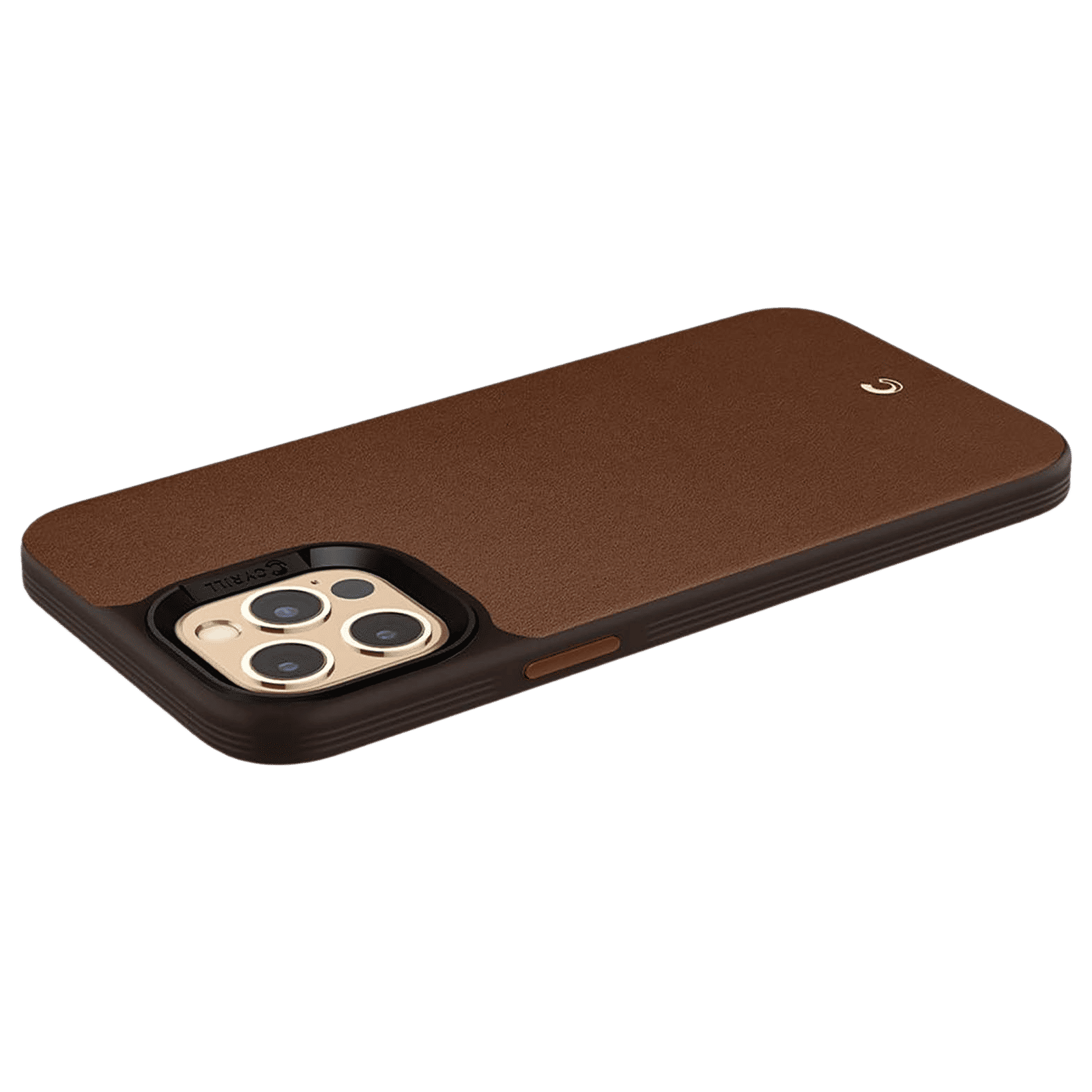 spigen Brick Soft Faux Leather, TPU & Polycarbonate Back Cover for Apple iPhone 12 Pro Max (Supports Wireless Charging, Saddle Brown)_9