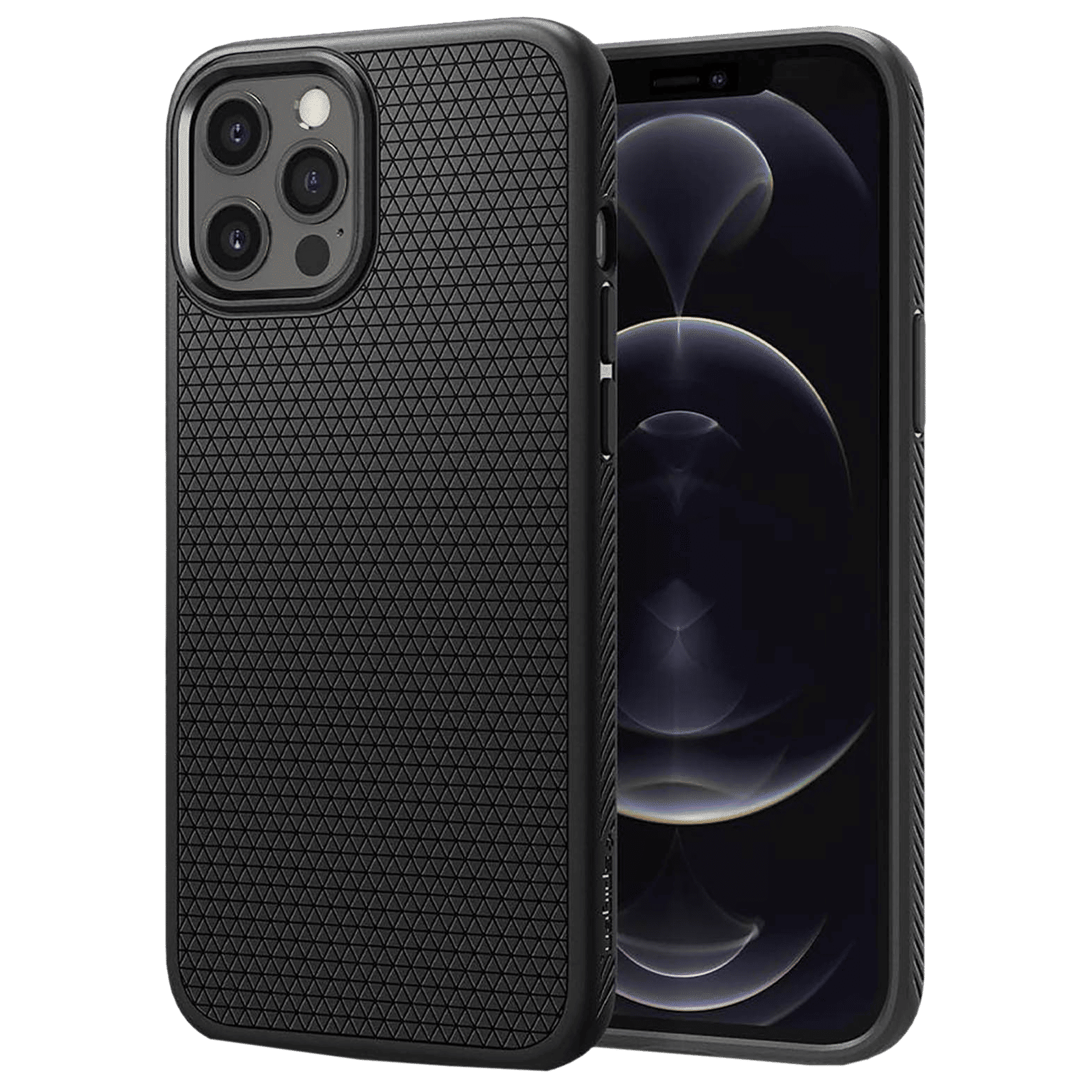 spigen Liquid Air TPU Back Cover For Apple iPhone 12 Pro Max (Supports Wireless Charging, Matte Black) spigen Liquid Air TPU Back Cover For Apple iPhone 12 Pro Max (Supports Wireless Charging, Matte Black)_1
