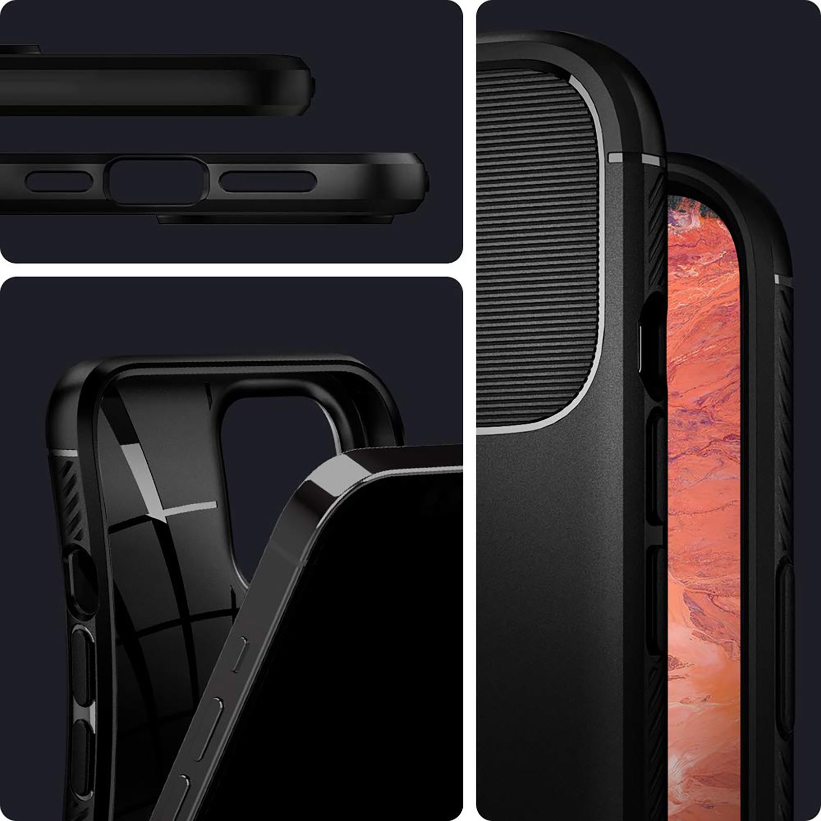 spigen Rugged Armor TPU & PC Back Case For iPhone 12 Pro Max (Slim & Grip-Friendly, ACS01616, Matte Black) spigen Rugged Armor TPU & PC Back Case For iPhone 12 Pro Max (Slim & Grip-Friendly, ACS01616, Matte Black)_12