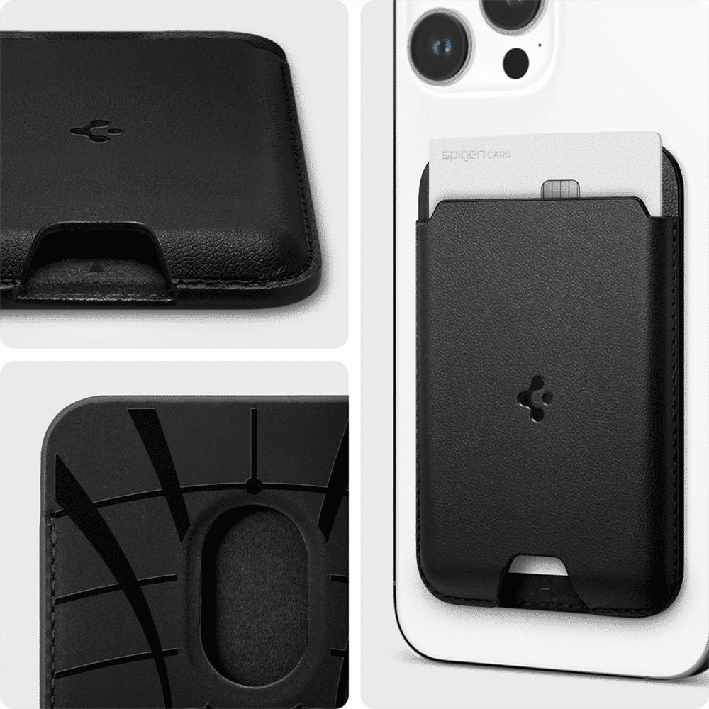 spigen Valentinus PU Leather & Magnet Card Holder For Apple iPhone 12 Series (Slim Form Factor, AMP02284, Black)_16