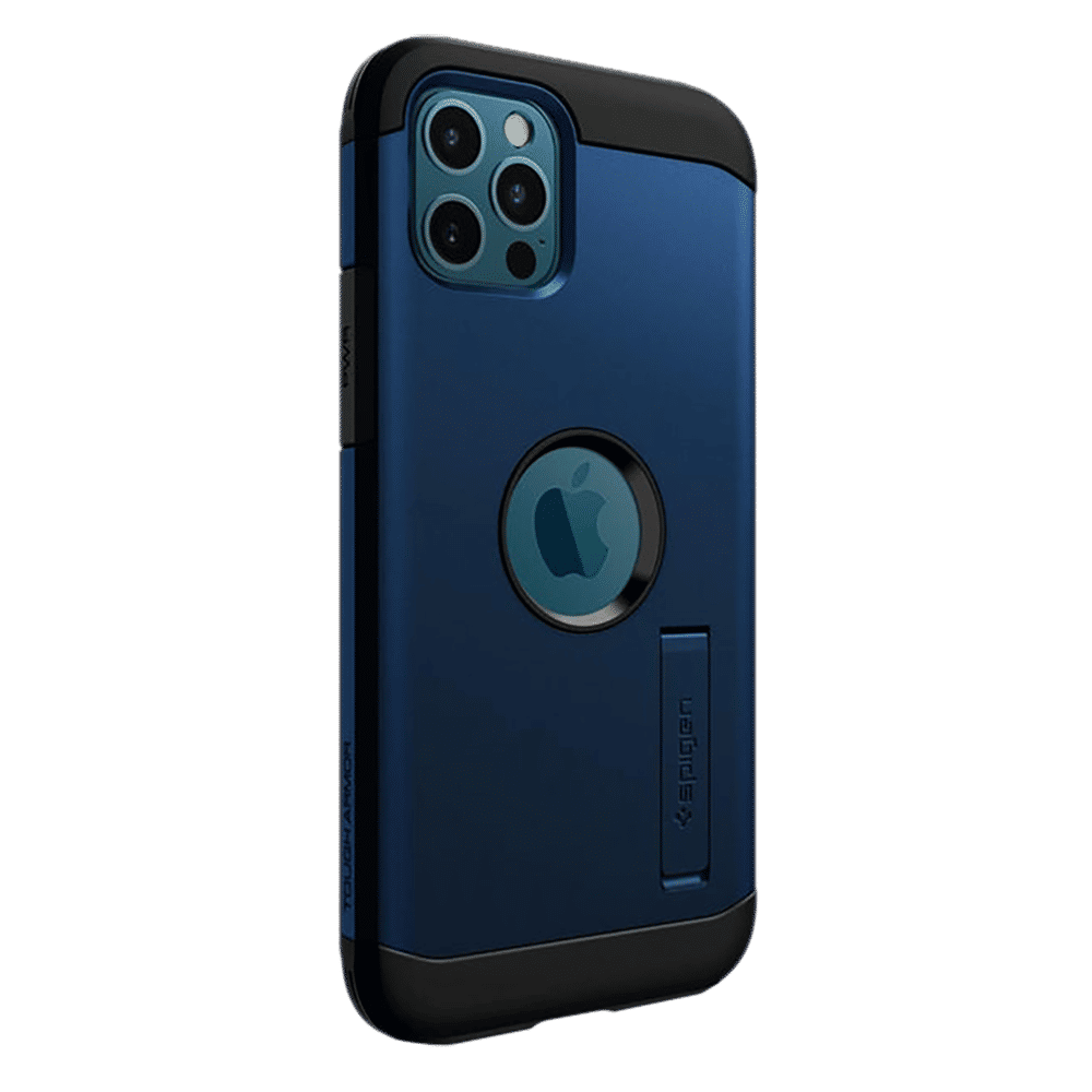 spigen Tough Armor Polycarbonate & TPU Back Cover for Apple iPhone 12, 12 Pro (Supports Wireless Charging, Navy Blue)_16