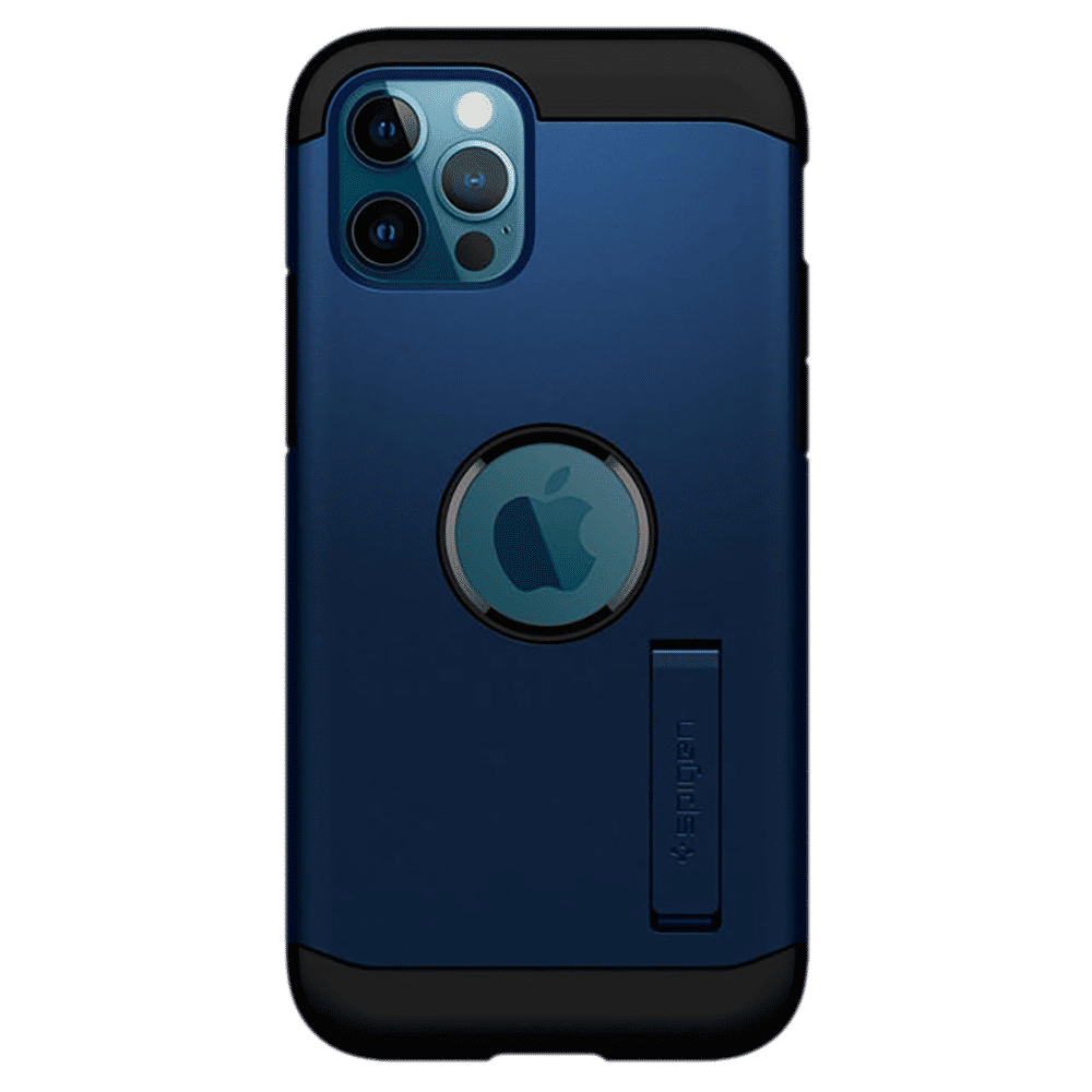 spigen Tough Armor Polycarbonate & TPU Back Cover for Apple iPhone 12, 12 Pro (Supports Wireless Charging, Navy Blue)_17