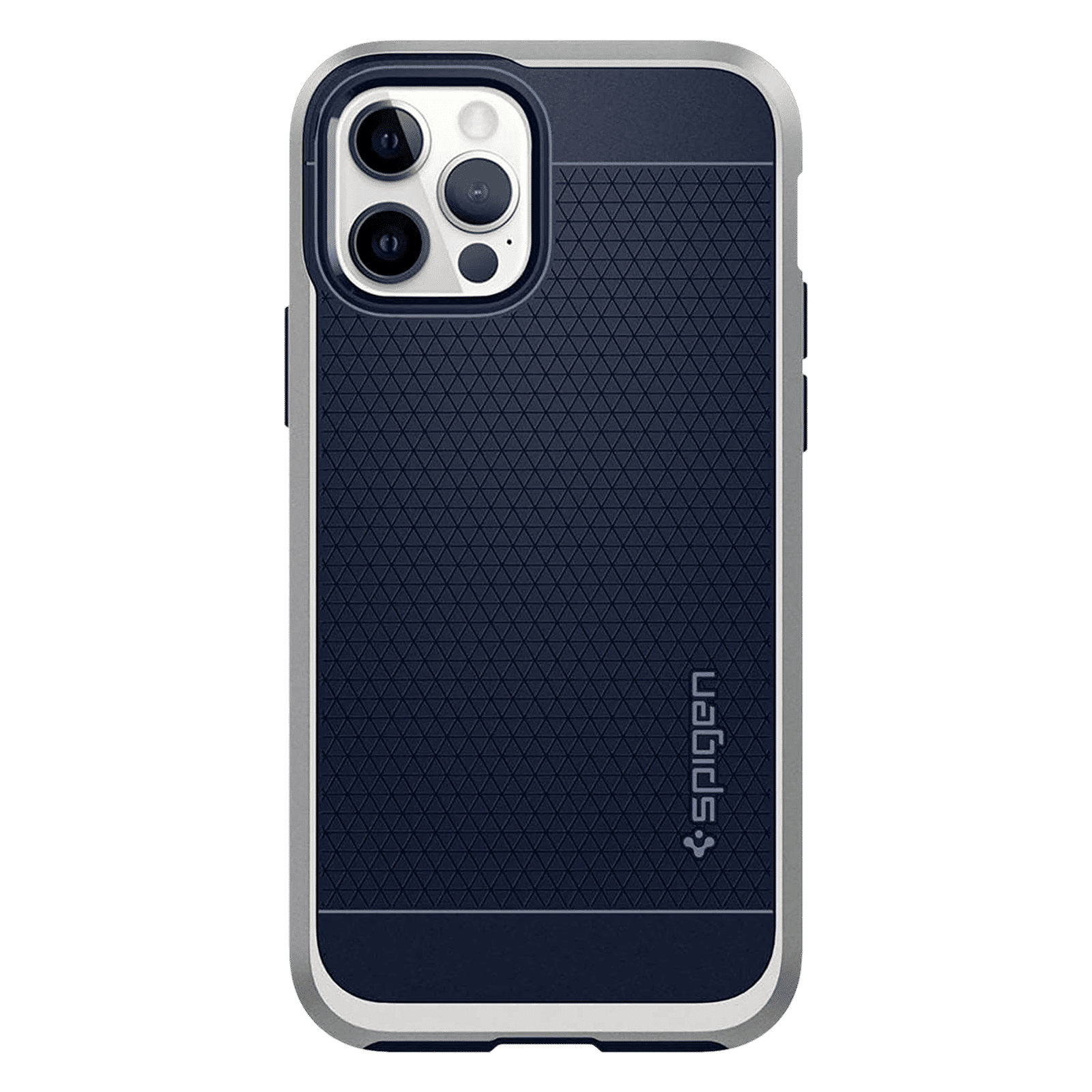 spigen Neo Hybrid Polycarbonate & TPU Back Cover for Apple iPhone 12, 12 Pro (Raised Edges, Satin Silver)_4