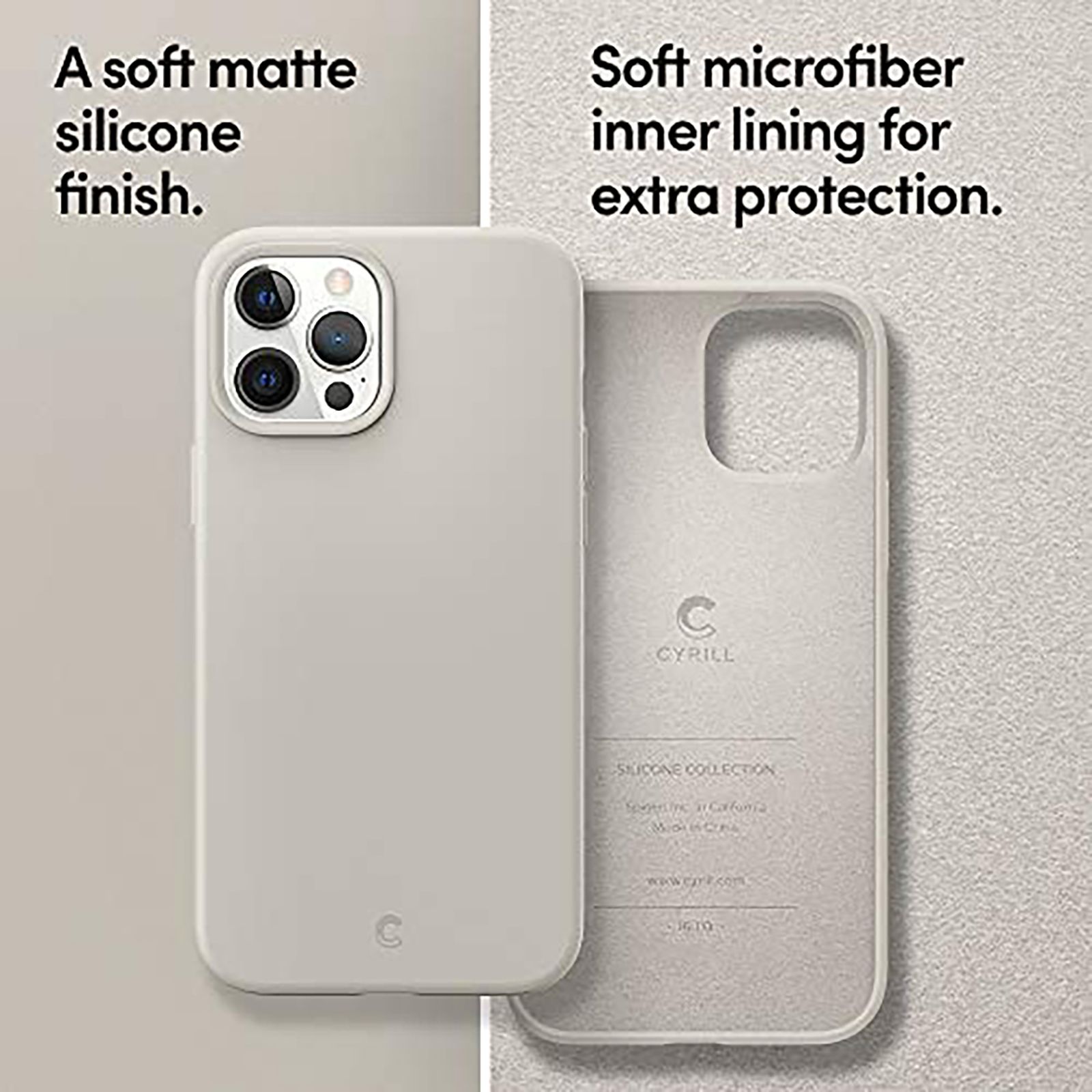 spigen Soft Silicone Back Cover for Apple iPhone 12, 12 Pro (Wireless Charging Compatible, Stone)_4