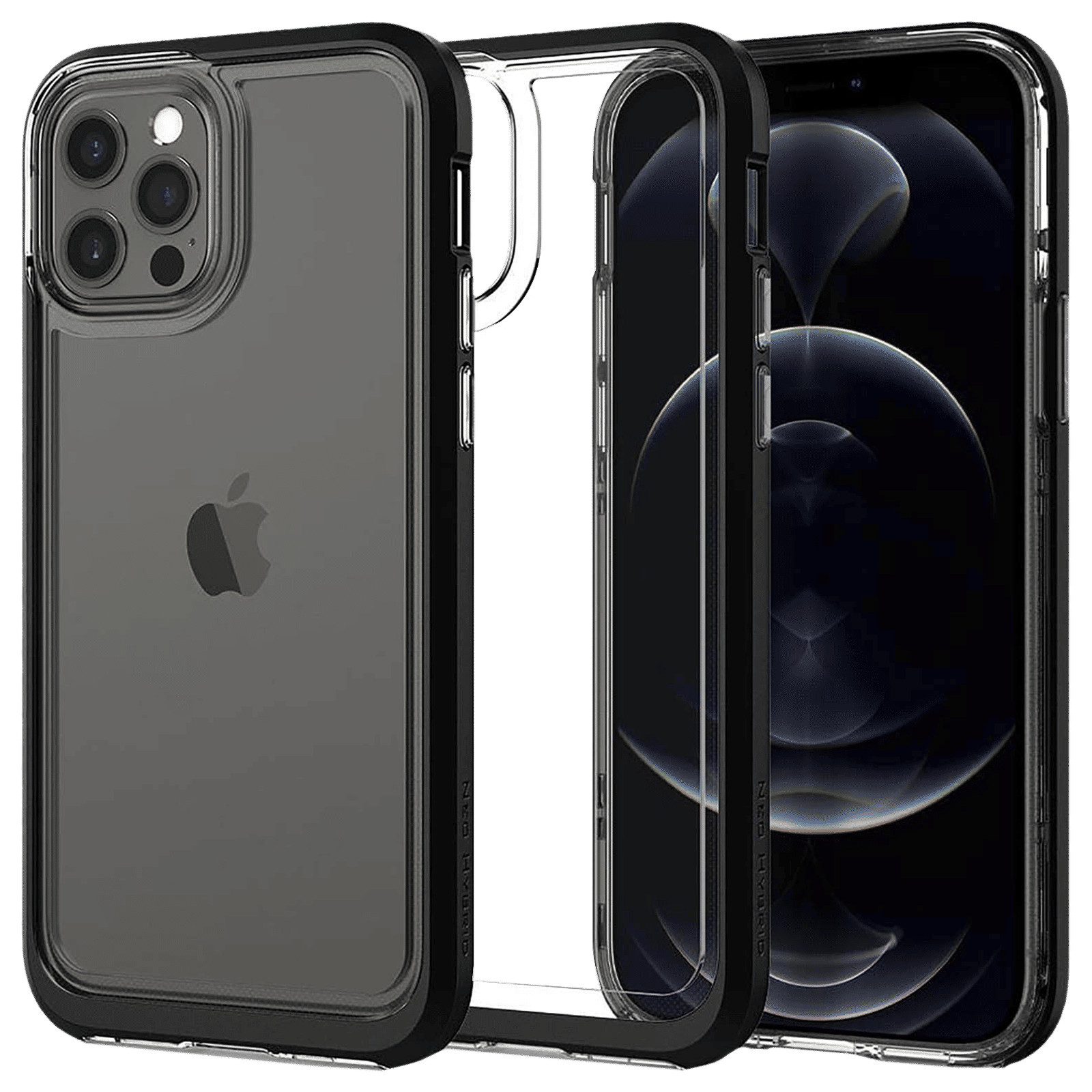 spigen Neo Hybrid Crystal TPU & PC Back Case For iPhone 12/iPhone 12 Pro (Hybrid Structure, ACS01706, Black) spigen Neo Hybrid Crystal TPU & PC Back Case For iPhone 12/iPhone 12 Pro (Hybrid Structure, ACS01706, Black)_1