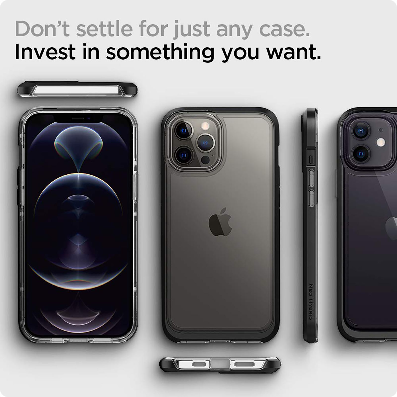 spigen Neo Hybrid Crystal TPU & PC Back Case For iPhone 12/iPhone 12 Pro (Hybrid Structure, ACS01706, Black) spigen Neo Hybrid Crystal TPU & PC Back Case For iPhone 12/iPhone 12 Pro (Hybrid Structure, ACS01706, Black)_14