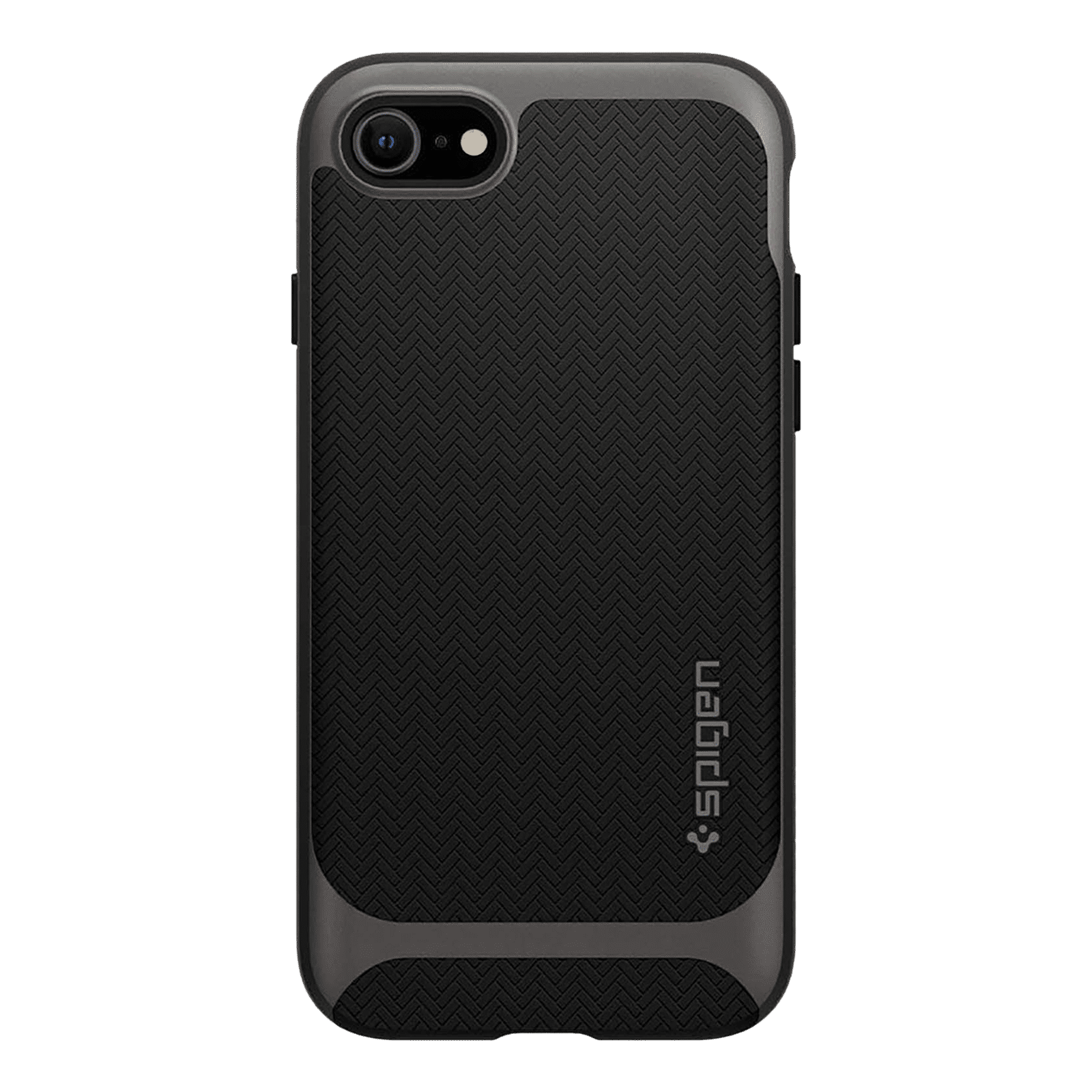 spigen Neo Hybrid Herringbone TPU & PC Back Case For iPhone SE (2020) (Air Cushion Technology, 054CS22197, Gunmetal)_3