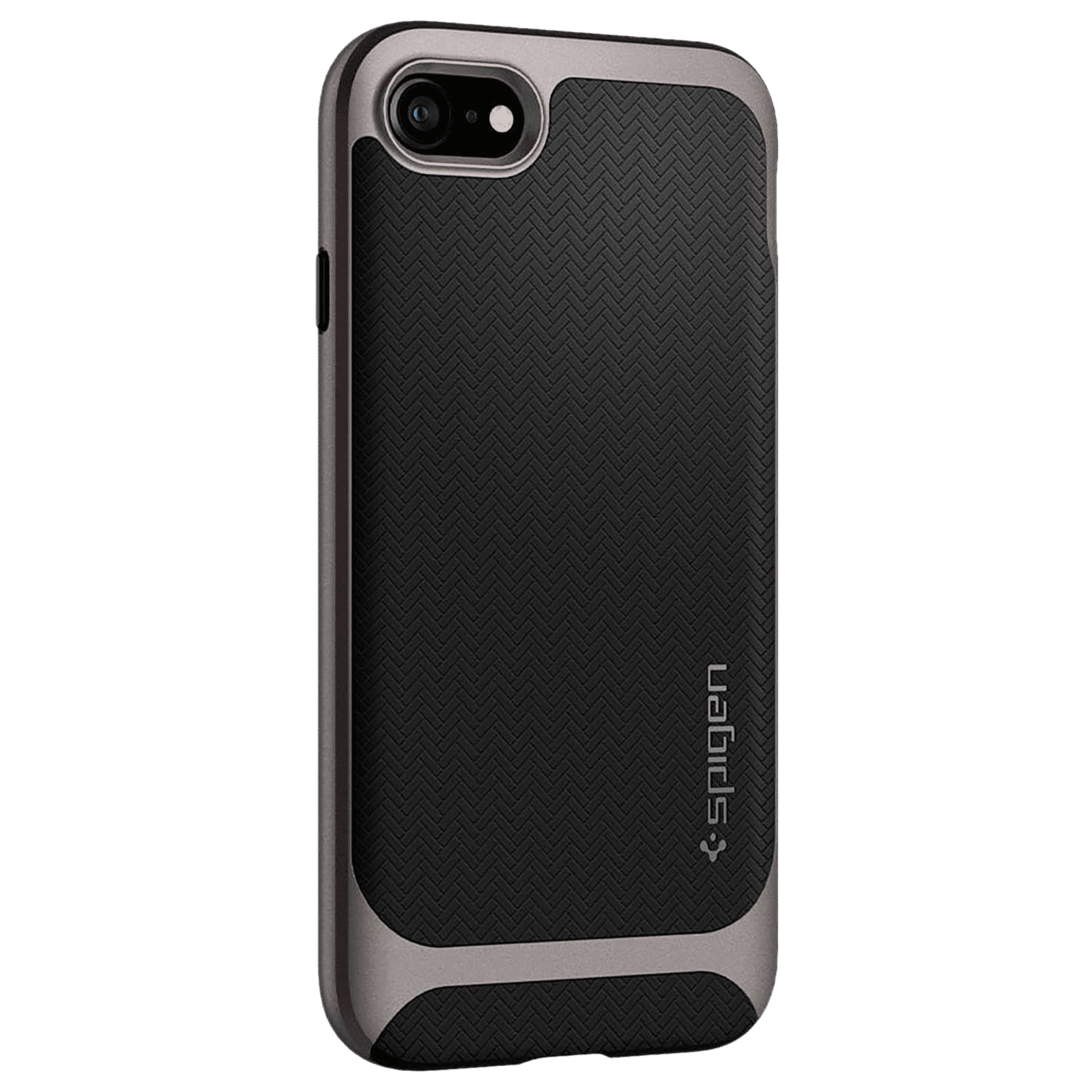 spigen Neo Hybrid Herringbone TPU & PC Back Case For iPhone SE (2020) (Air Cushion Technology, 054CS22197, Gunmetal)_5