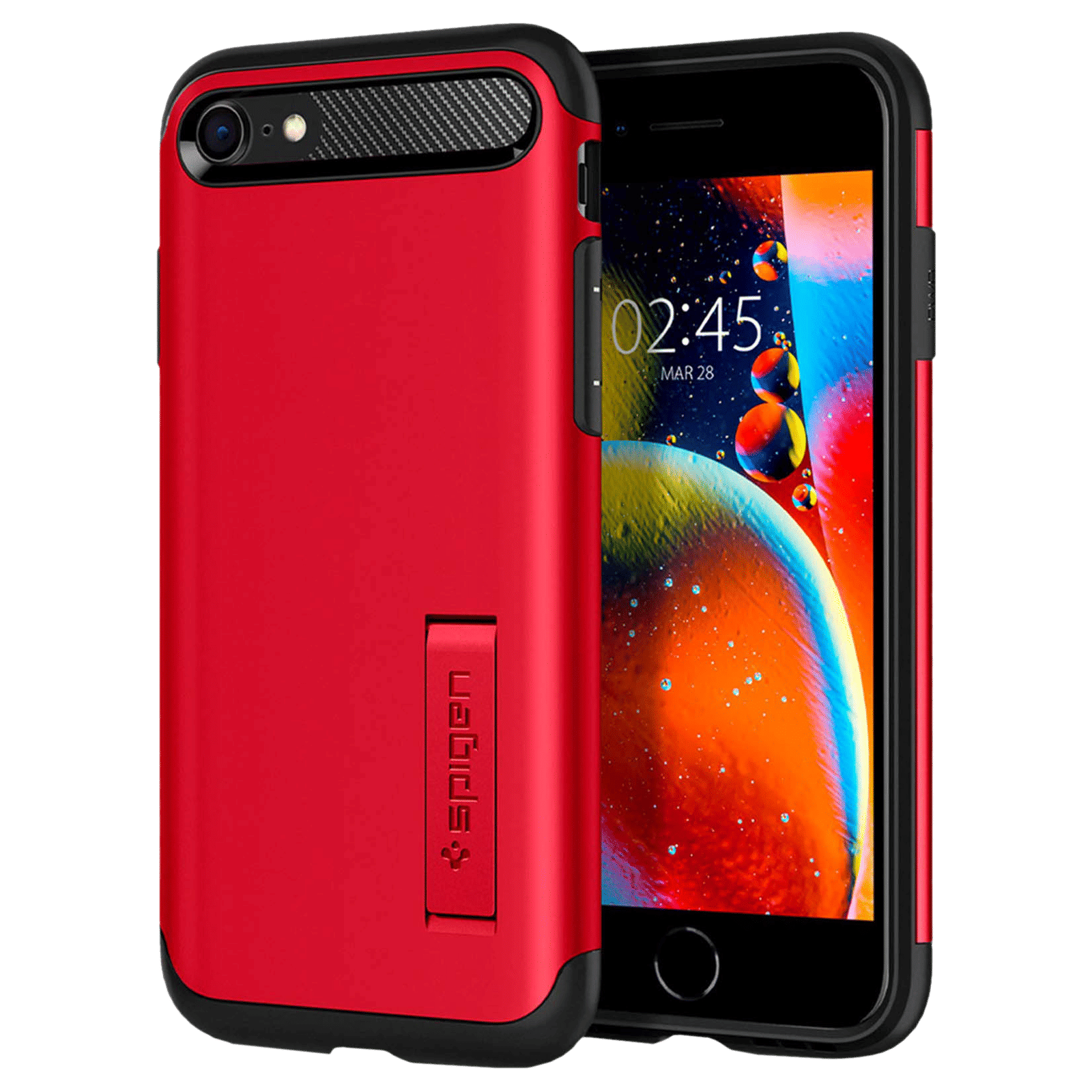 spigen Slim Armor TPU & PC Back Case For iPhone SE (2020)/iPhone 7/iPhone 8 (Air Cushion Technology, ACS01240, Red) spigen Slim Armor TPU & PC Back Case For iPhone SE (2020)/iPhone 7/iPhone 8 (Air Cushion Technology, ACS01240, Red)_1