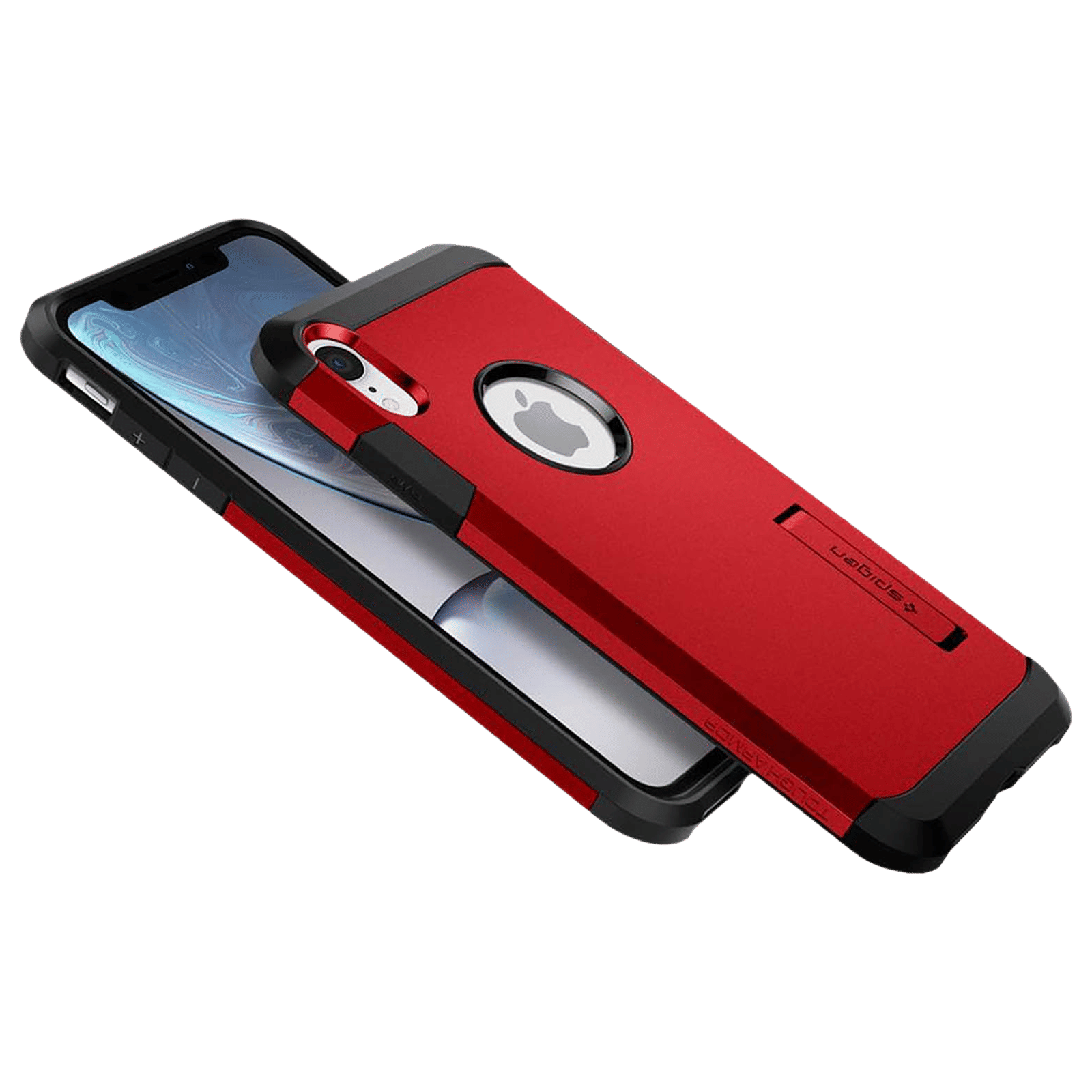 spigen Tough Armor TPU & Polycarbonate Back Case with Stand for Apple iPhone XR (Wireless Charging Compatible, Red) spigen Tough Armor TPU & Polycarbonate Back Case with Stand for Apple iPhone XR (Wireless Charging Compatible, Red)_9
