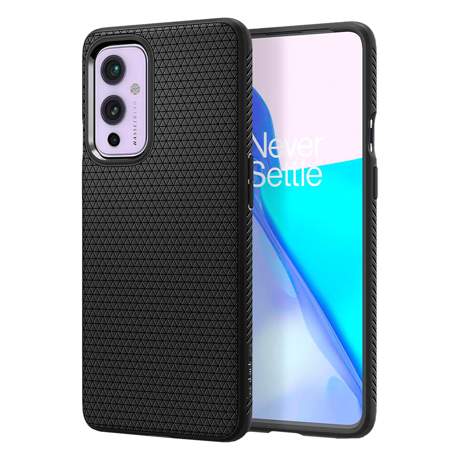 spigen Liquid Air TPU Back Cover for OnePlus 9 (Air Cushion Technology, Matte Black)_1