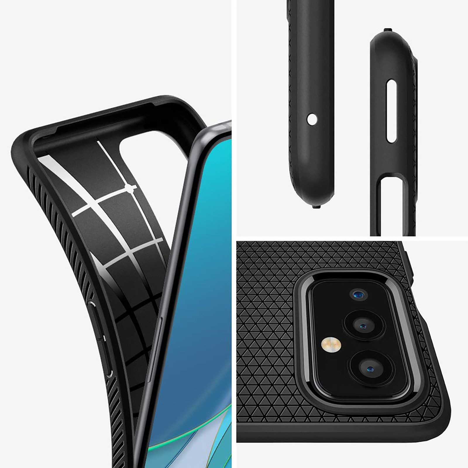 spigen Liquid Air TPU Back Cover for OnePlus 9 (Air Cushion Technology, Matte Black)_8