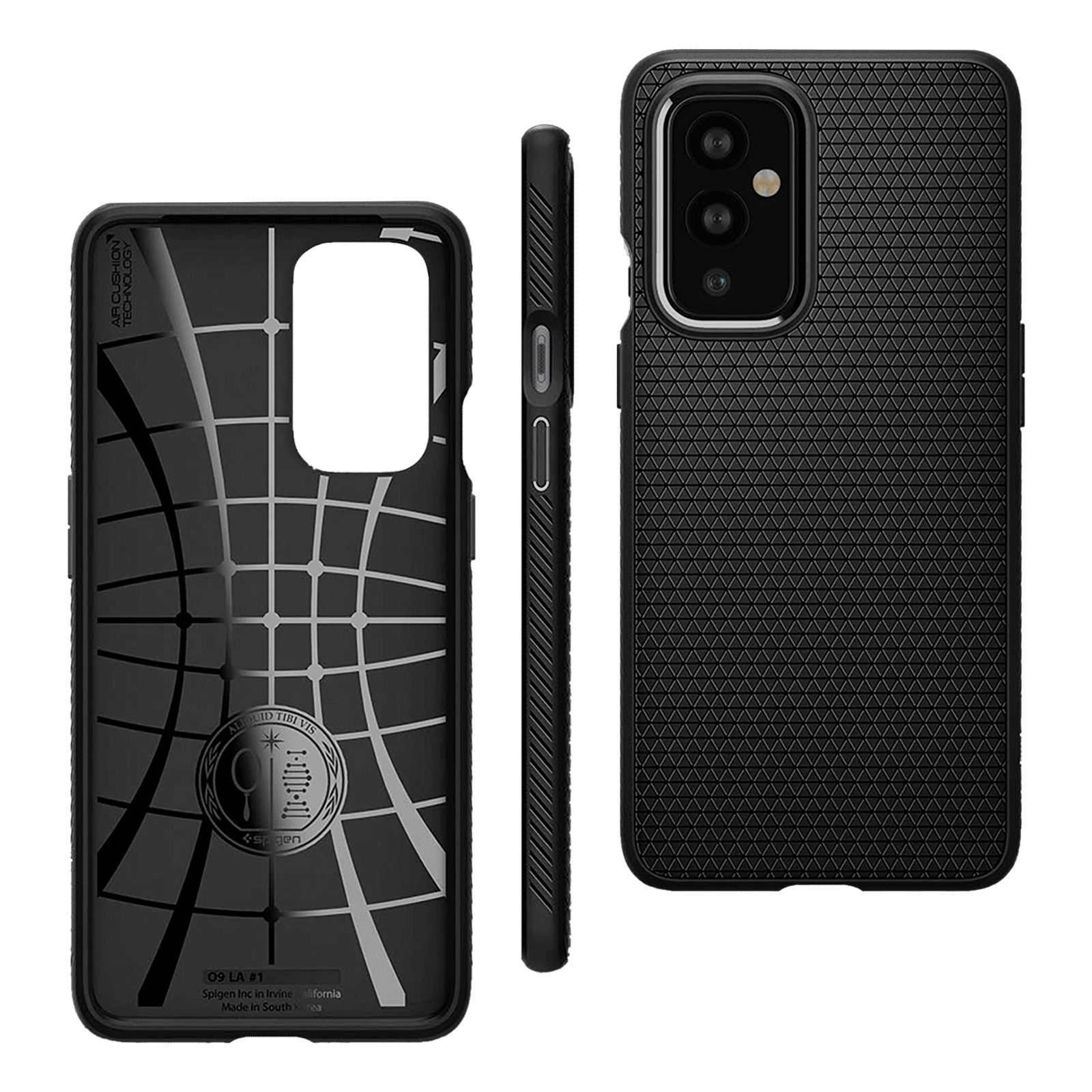 spigen Liquid Air TPU Back Cover for OnePlus 9 (Air Cushion Technology, Matte Black)_3