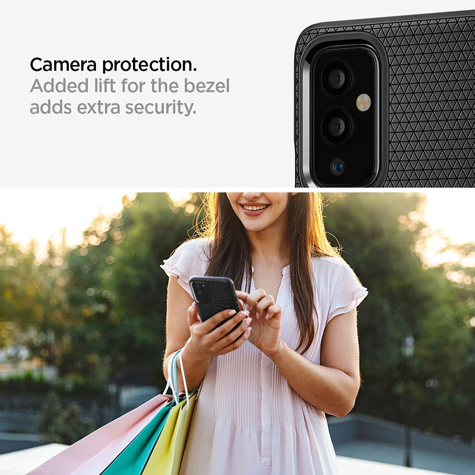 spigen Liquid Air TPU Back Cover for OnePlus 9 (Air Cushion Technology, Matte Black)_5