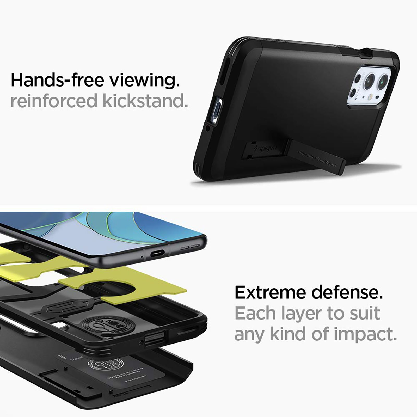 spigen Tough Armor TPU and PC Back Case For OnePlus 9 Pro (Air Cushion Technology, ACS02683, Black) spigen Tough Armor TPU and PC Back Case For OnePlus 9 Pro (Air Cushion Technology, ACS02683, Black)_4