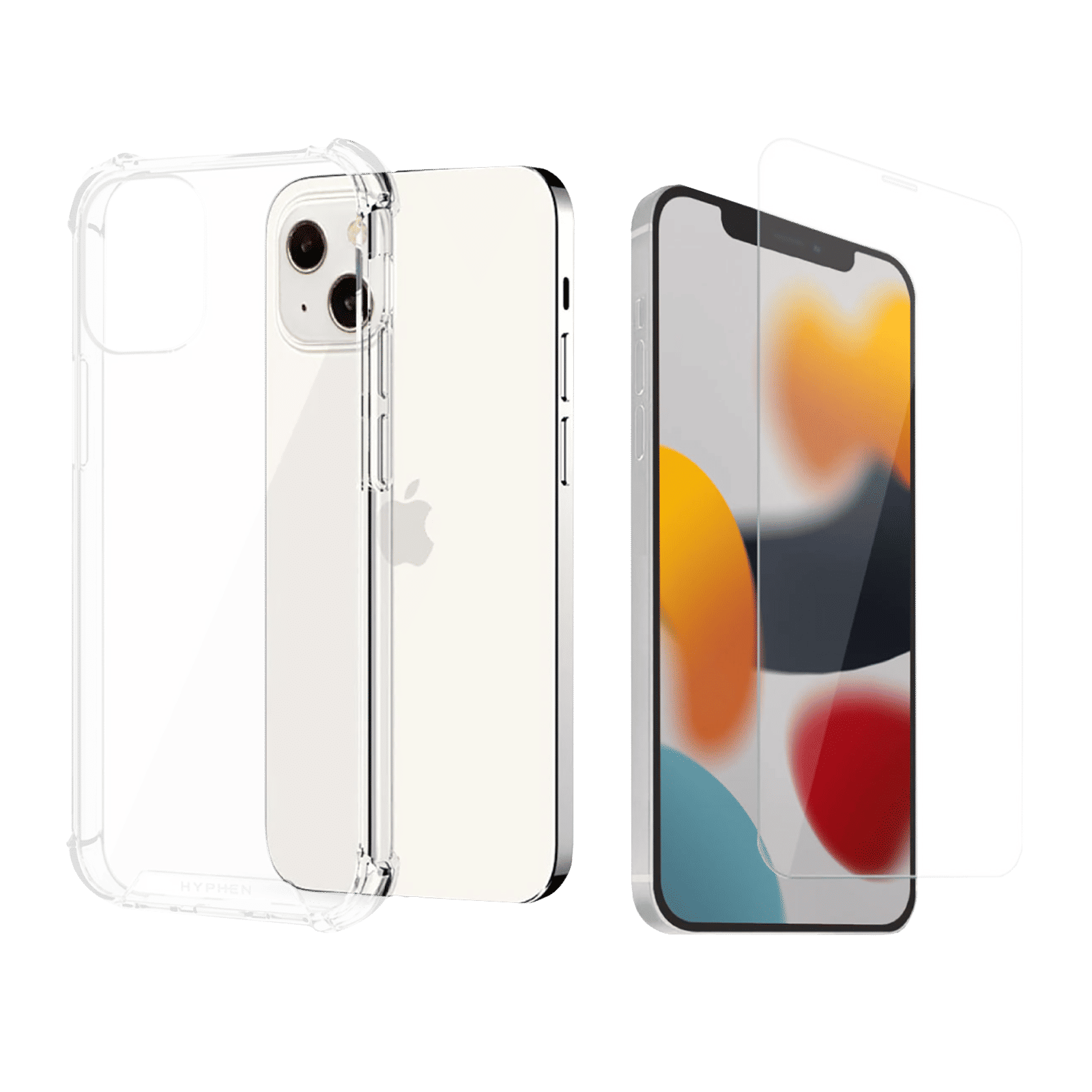 HYPHEN DURO Screen Protector & Hard TPU Back Cover Combo for Apple iPhone 13 (Wireless Charging Compatible, Clear) HYPHEN DURO Screen Protector & Hard TPU Back Cover Combo for Apple iPhone 13 (Wireless Charging Compatible, Clear)_1