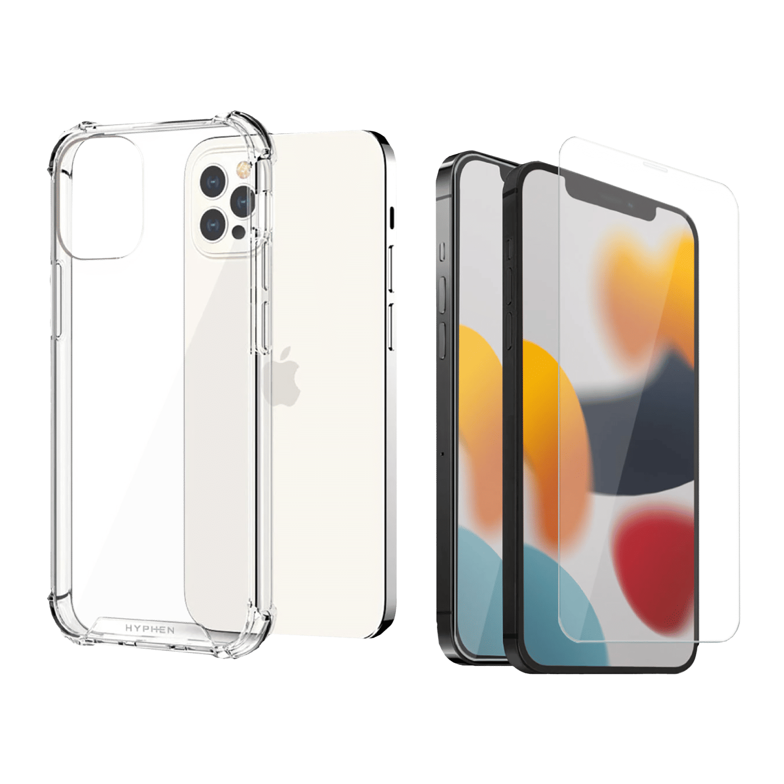 Hyphen DURO Screen Protector & TPU Back Cover Combo for Apple iPhone 13 Pro (Supports Wireless Charging, Clear)_1