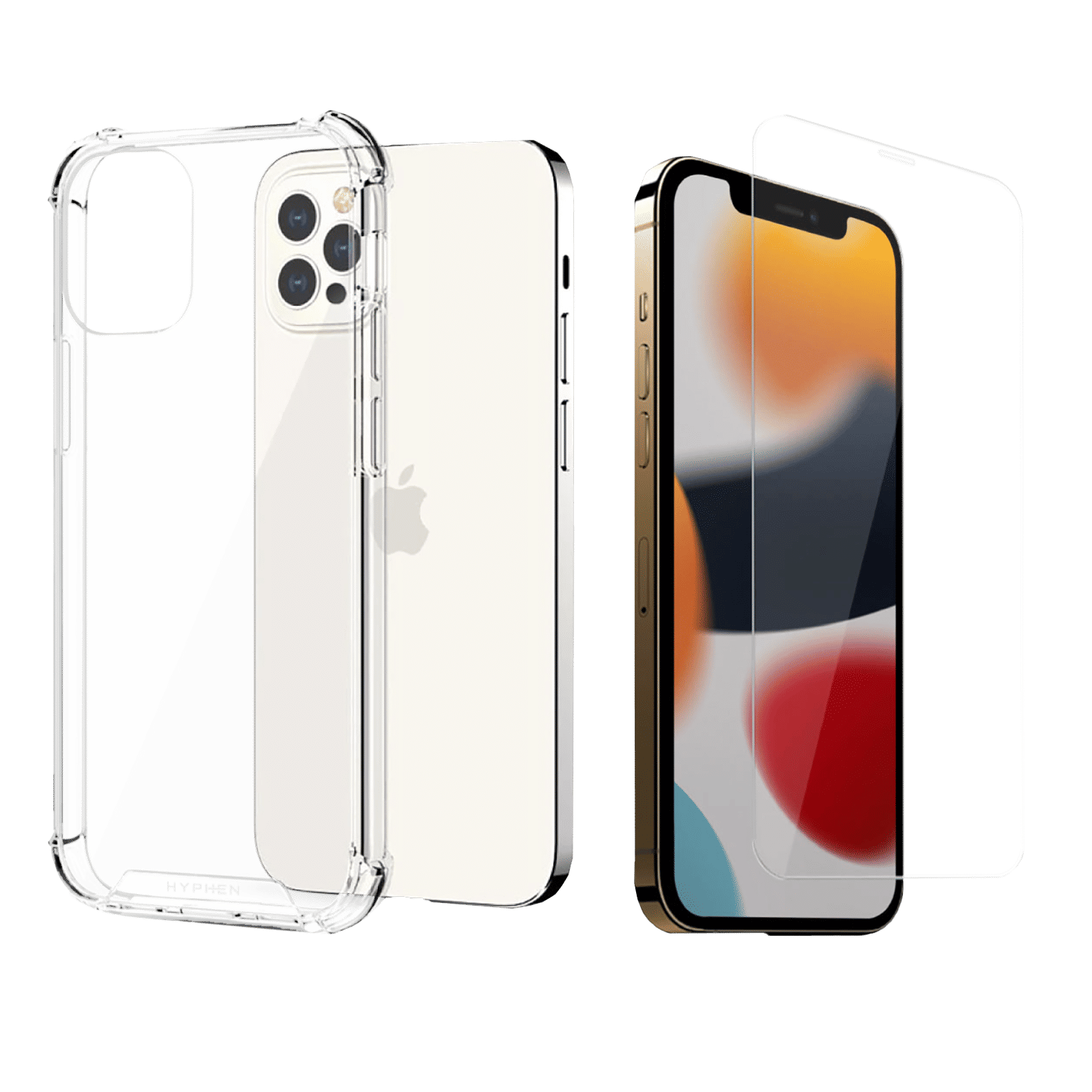 Hyphen DURO Screen Protector & TPU Back Cover Combo for Apple iPhone 13 Pro Max (Supports Wireless Charging, Clear)_1