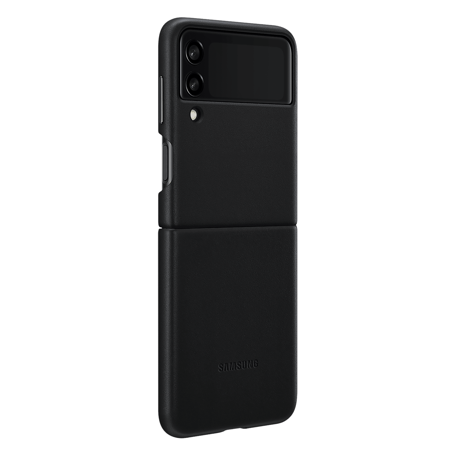 SAMSUNG Soft Leather Back Cover for SAMSUNG Galaxy Z Flip3 5G (Premium Protection, Black) SAMSUNG Soft Leather Back Cover for SAMSUNG Galaxy Z Flip3 5G (Premium Protection, Black)_3