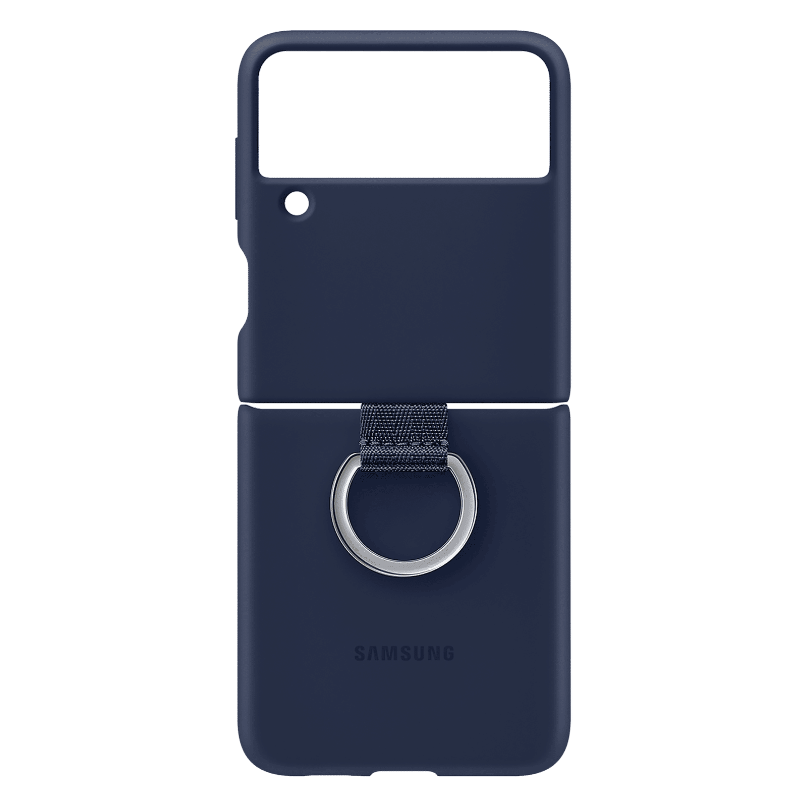 SAMSUNG Soft Silicone Back Cover for SAMSUNG Galaxy Z Flip3 5G (Slip-On Ring, Navy)_3