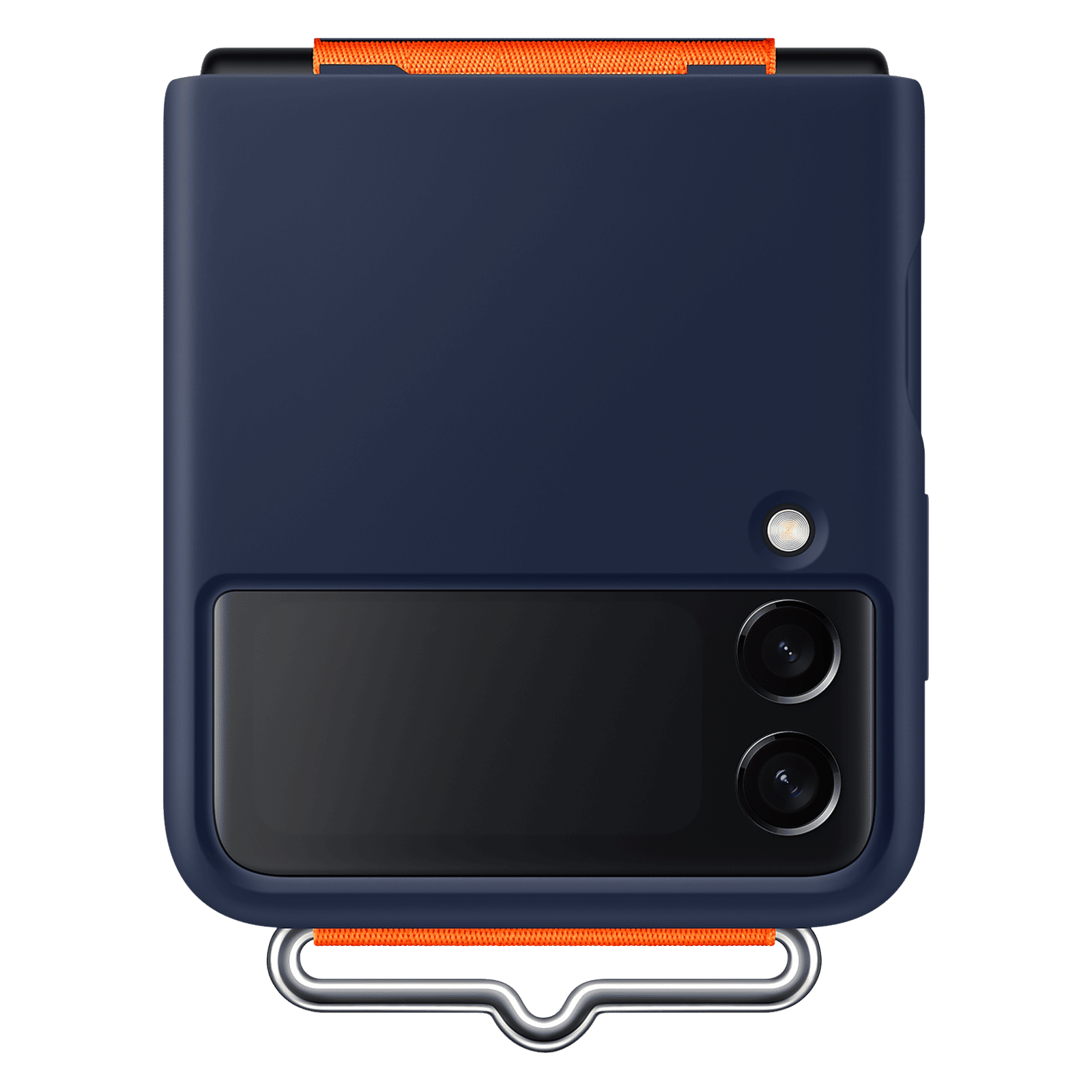 SAMSUNG Soft Silicone Back Cover for SAMSUNG Galaxy Z Flip3 5G (Built-in Hand Strap, Navy) SAMSUNG Soft Silicone Back Cover for SAMSUNG Galaxy Z Flip3 5G (Built-in Hand Strap, Navy)_8