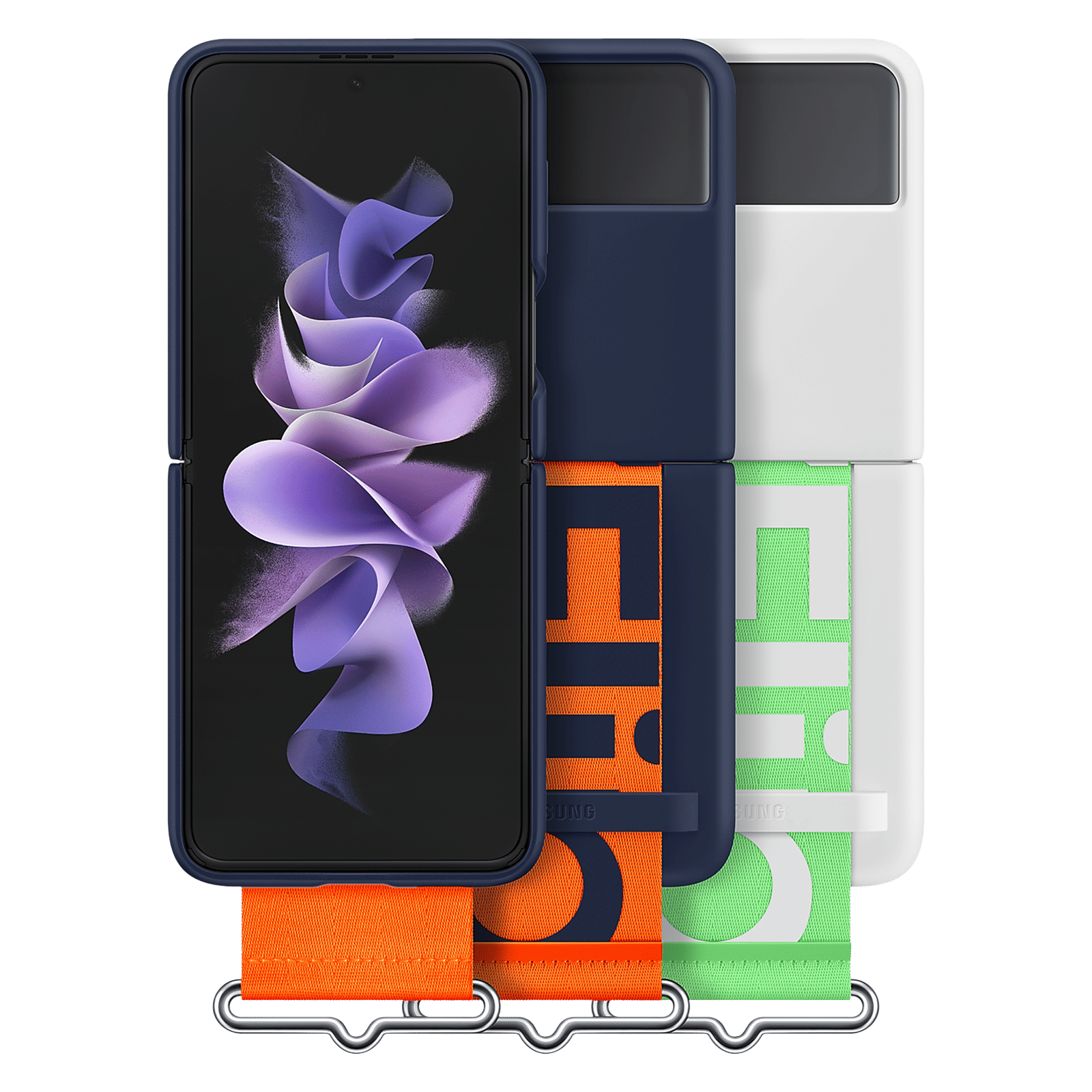 SAMSUNG Soft Silicone Back Cover for SAMSUNG Galaxy Z Flip3 5G (Built-in Hand Strap, Navy) SAMSUNG Soft Silicone Back Cover for SAMSUNG Galaxy Z Flip3 5G (Built-in Hand Strap, Navy)_11