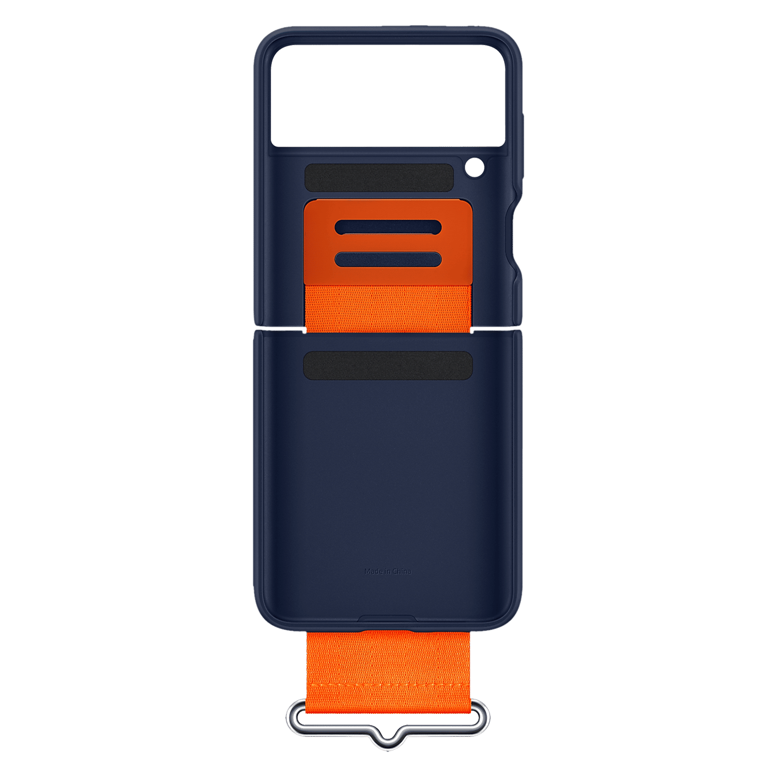 SAMSUNG Soft Silicone Back Cover for SAMSUNG Galaxy Z Flip3 5G (Built-in Hand Strap, Navy) SAMSUNG Soft Silicone Back Cover for SAMSUNG Galaxy Z Flip3 5G (Built-in Hand Strap, Navy)_3