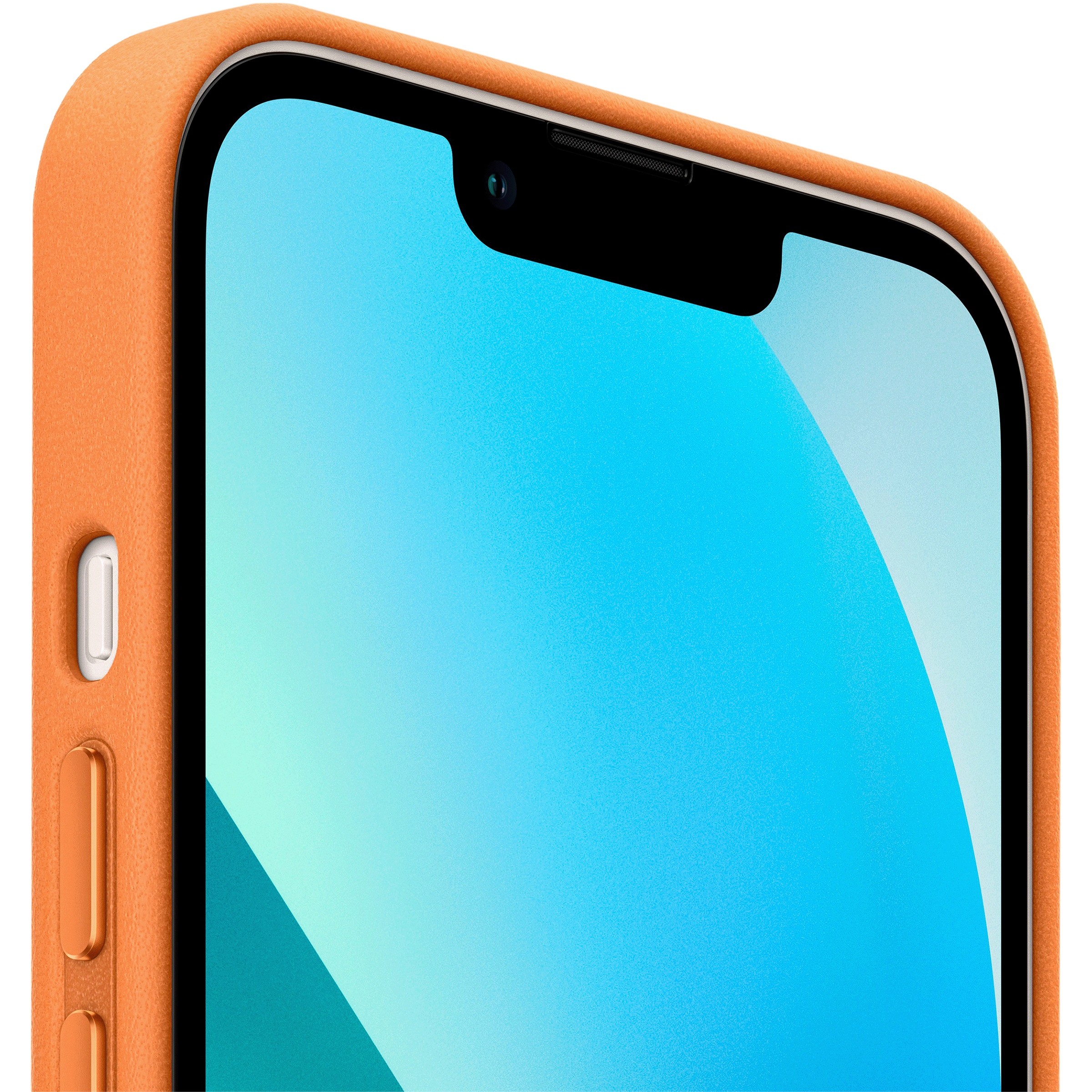 Apple Soft Leather Back Cover for Apple iPhone 13 Mini (Supports Wireless Charging, Golden Brown)_3
