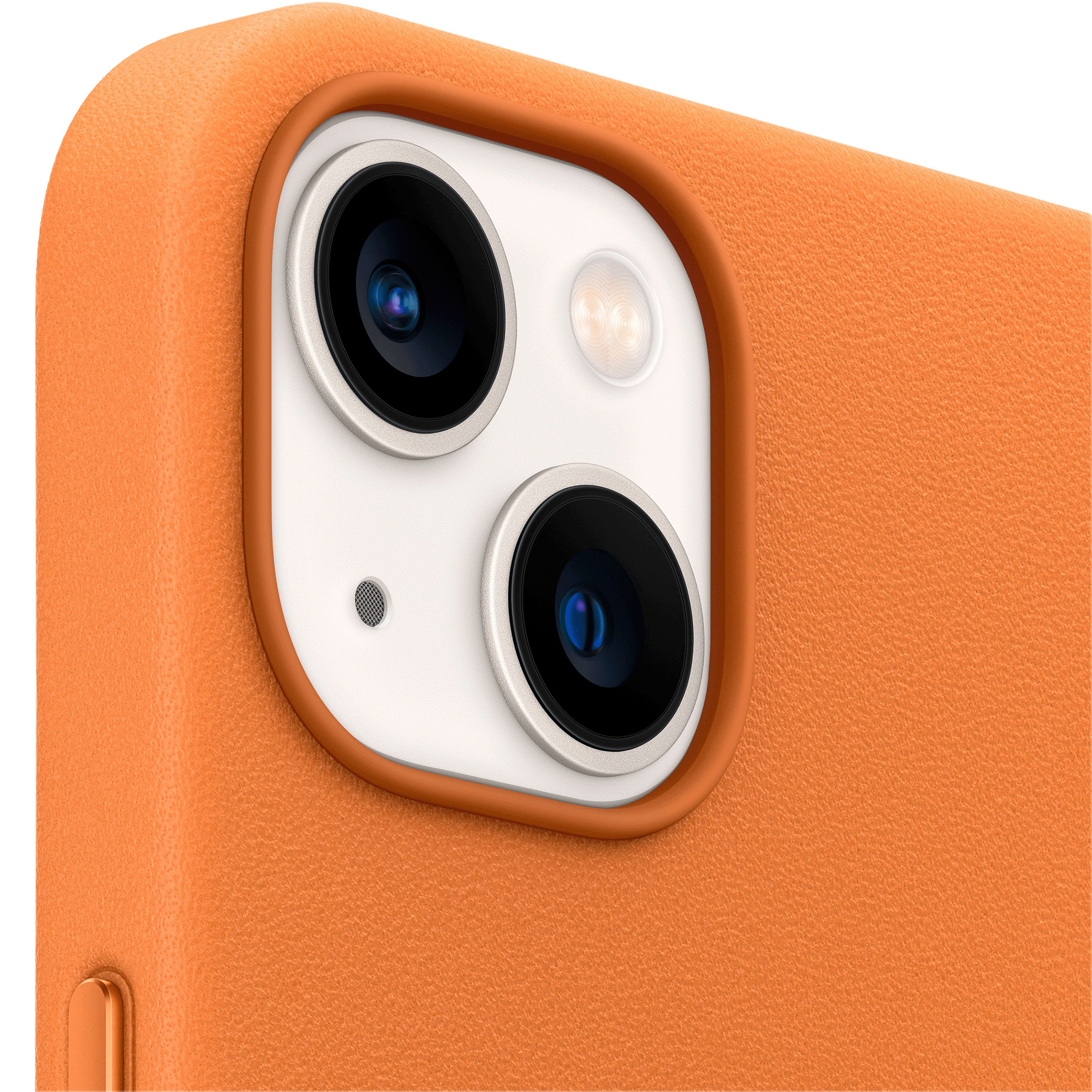 Apple Soft Leather Back Cover for Apple iPhone 13 Mini (Supports Wireless Charging, Golden Brown)_4