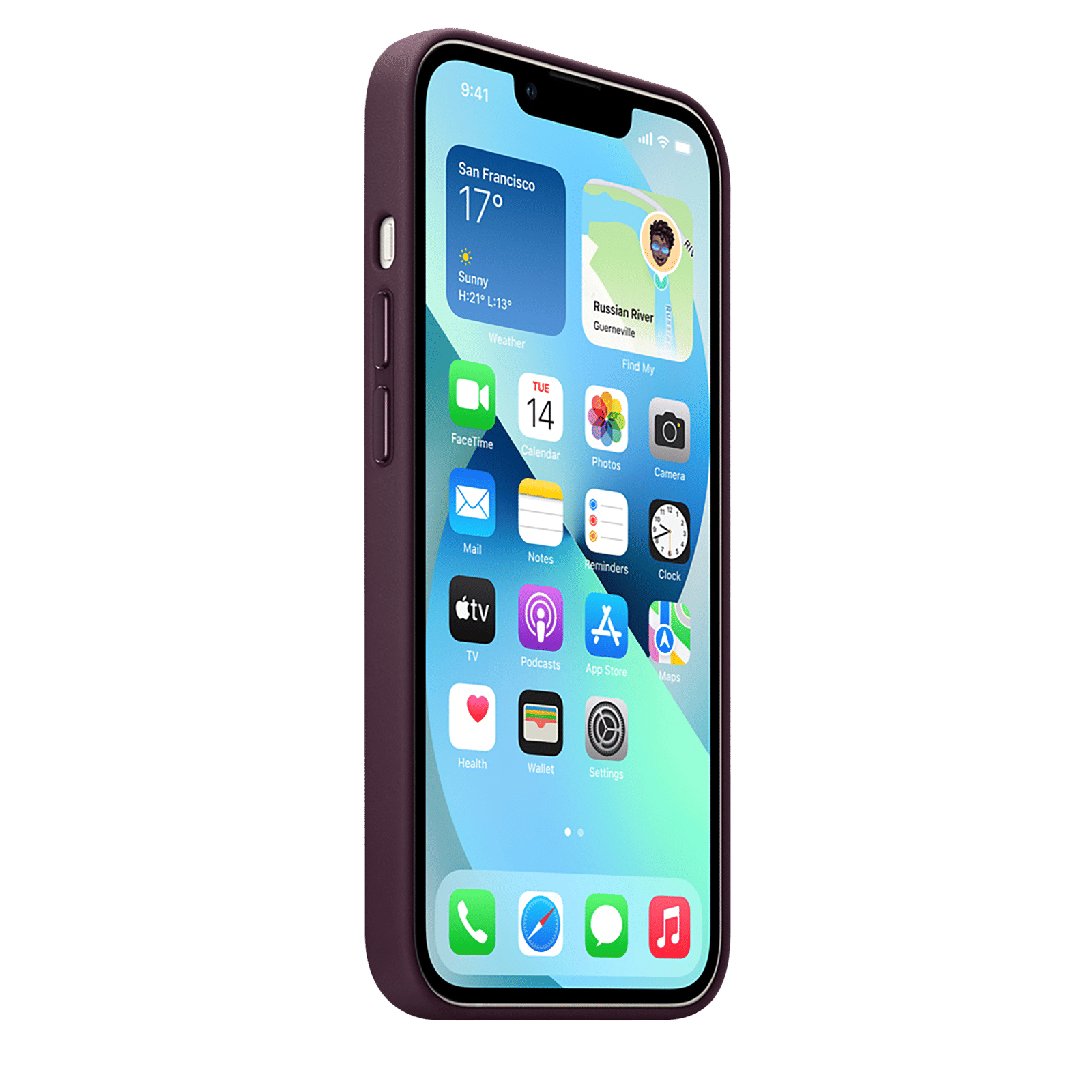 Apple Soft Leather Back Cover for Apple iPhone 13 (Supports Wireless Charging, Dark Cherry) Apple Soft Leather Back Cover for Apple iPhone 13 (Supports Wireless Charging, Dark Cherry)_3