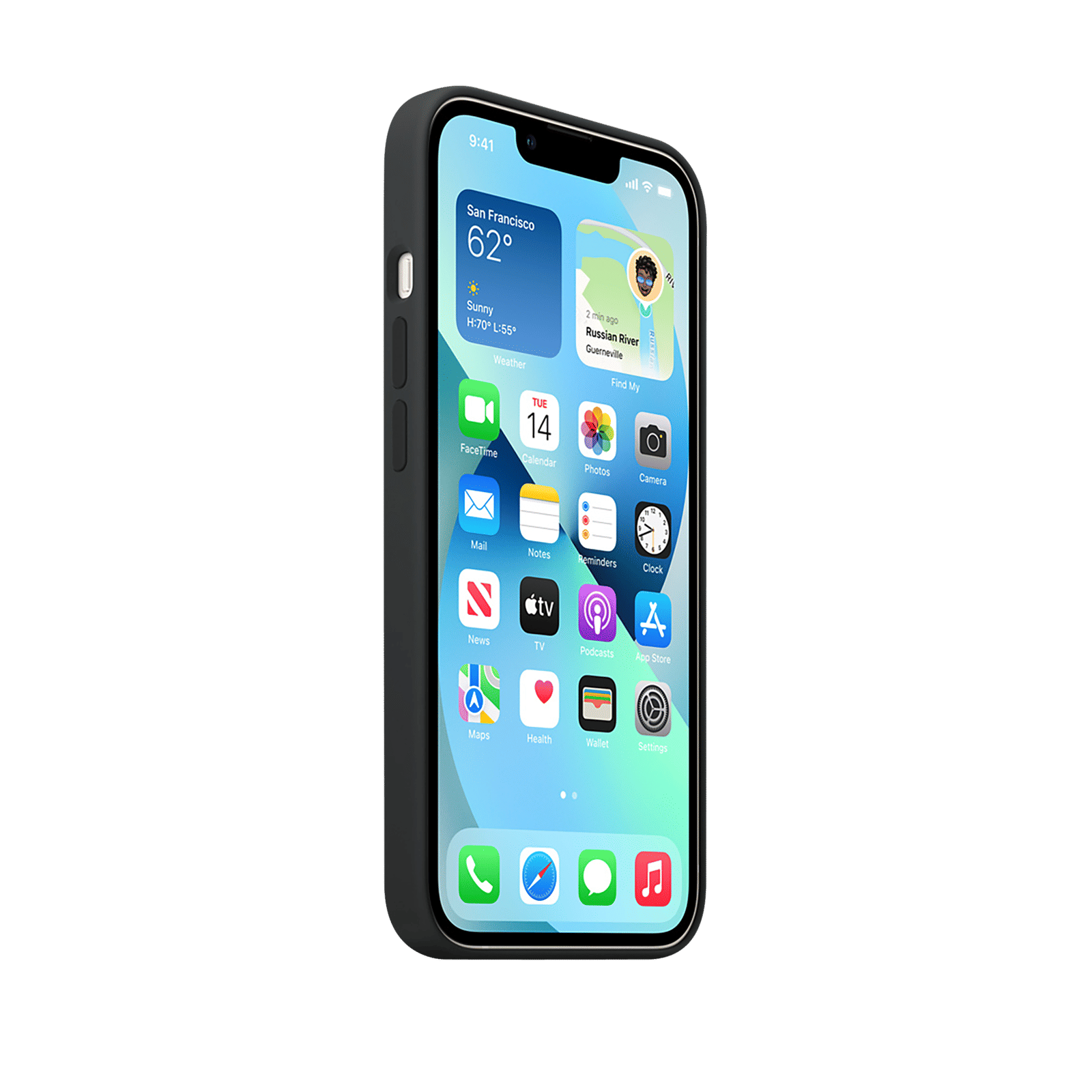 Apple Soft Silicone Back Cover for Apple iPhone 13 (Supports Wireless Charging, Midnight)_3