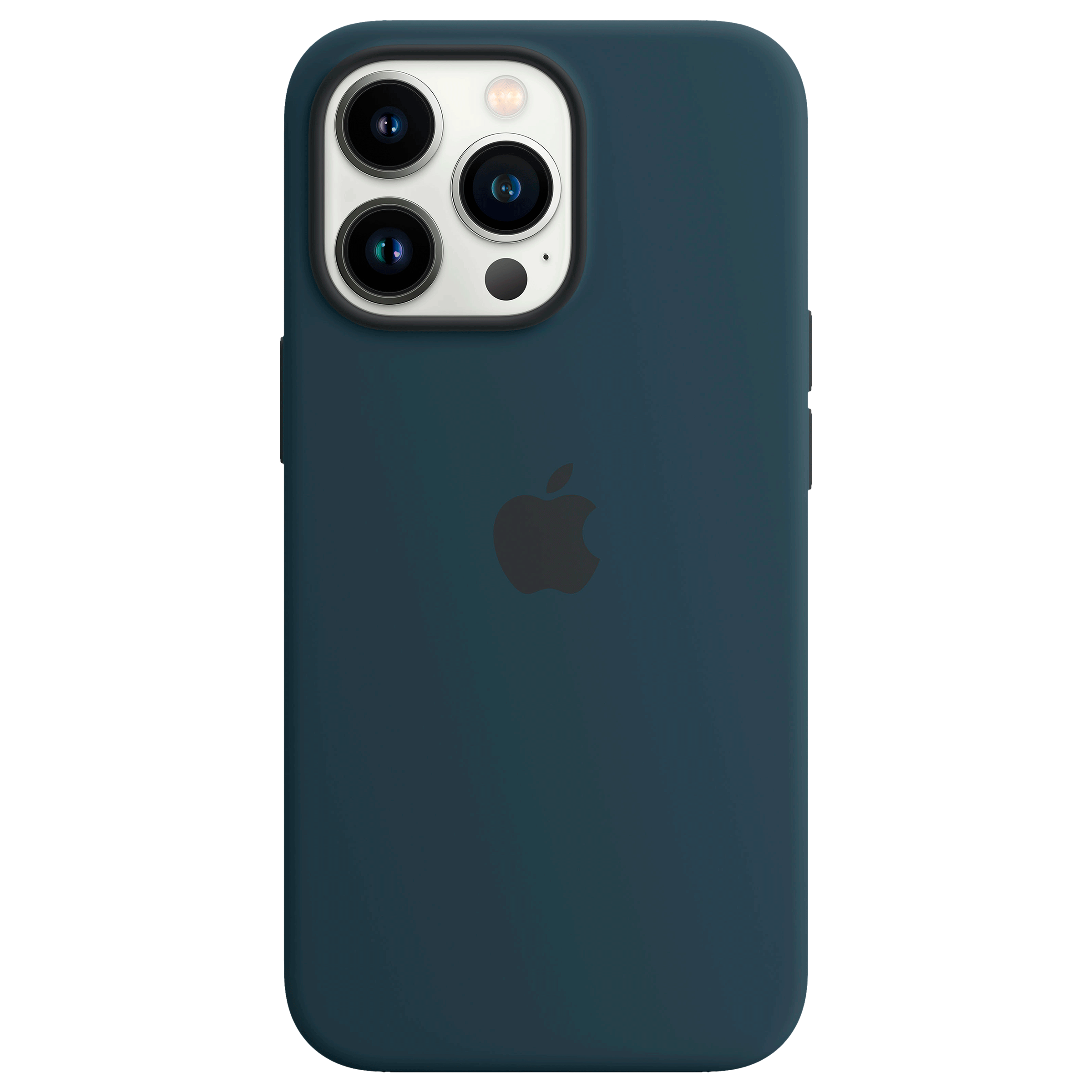 Apple Soft Silicone Back Cover for Apple iPhone 13 Pro (Supports Wireless Charging, Abyss Blue)_1