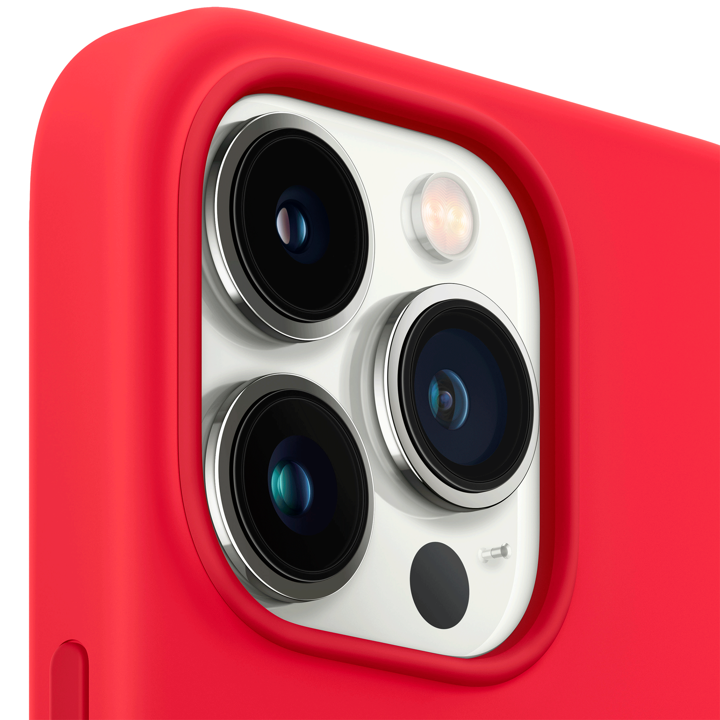 Apple Soft Silicone Back Cover for Apple iPhone 13 Pro Max (Supports Wireless Charging, (Product) Red)_3