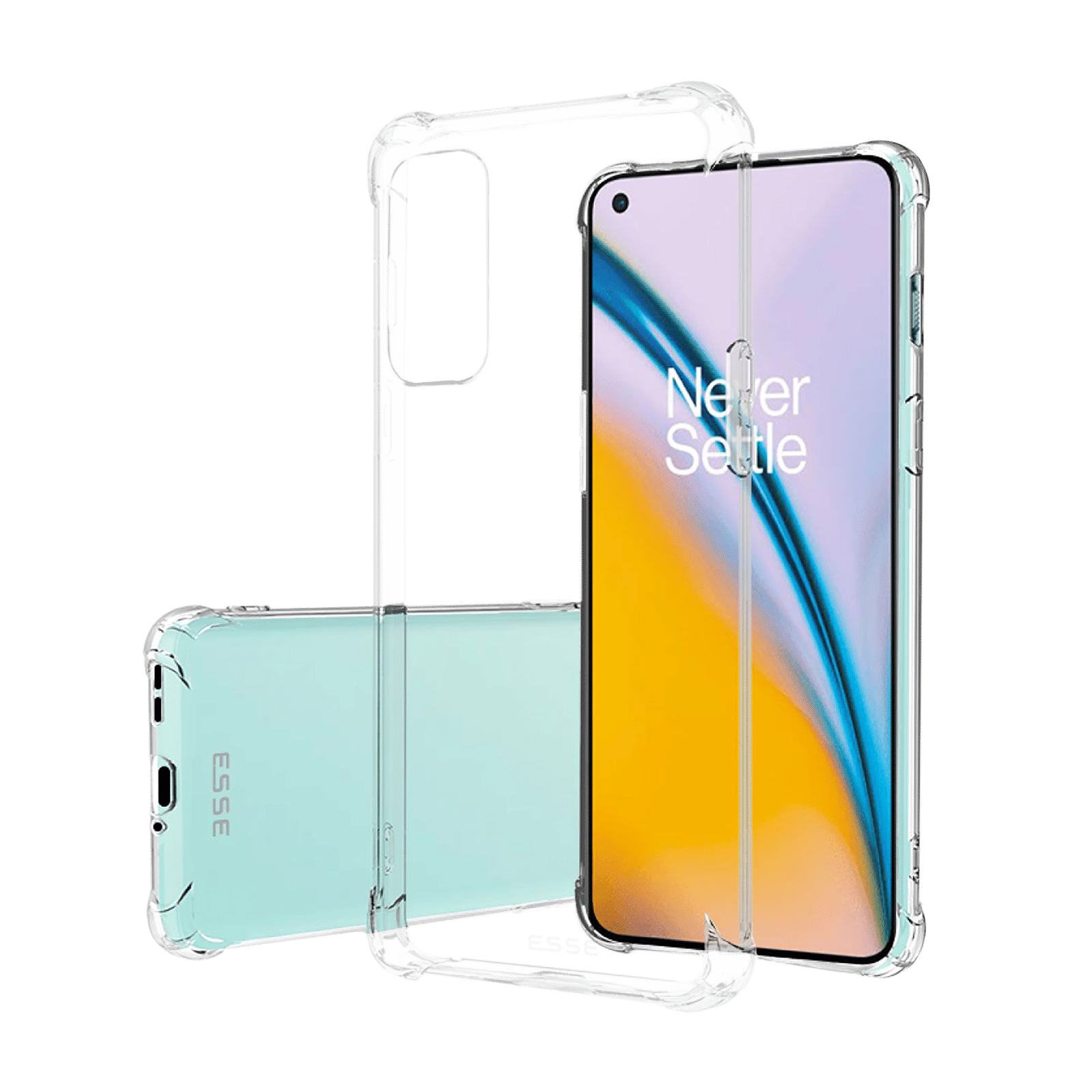 ESSE Screen Protector & TPU Back Cover Combo for OnePlus Nord 2 5G (Drop Protection, Clear)_2