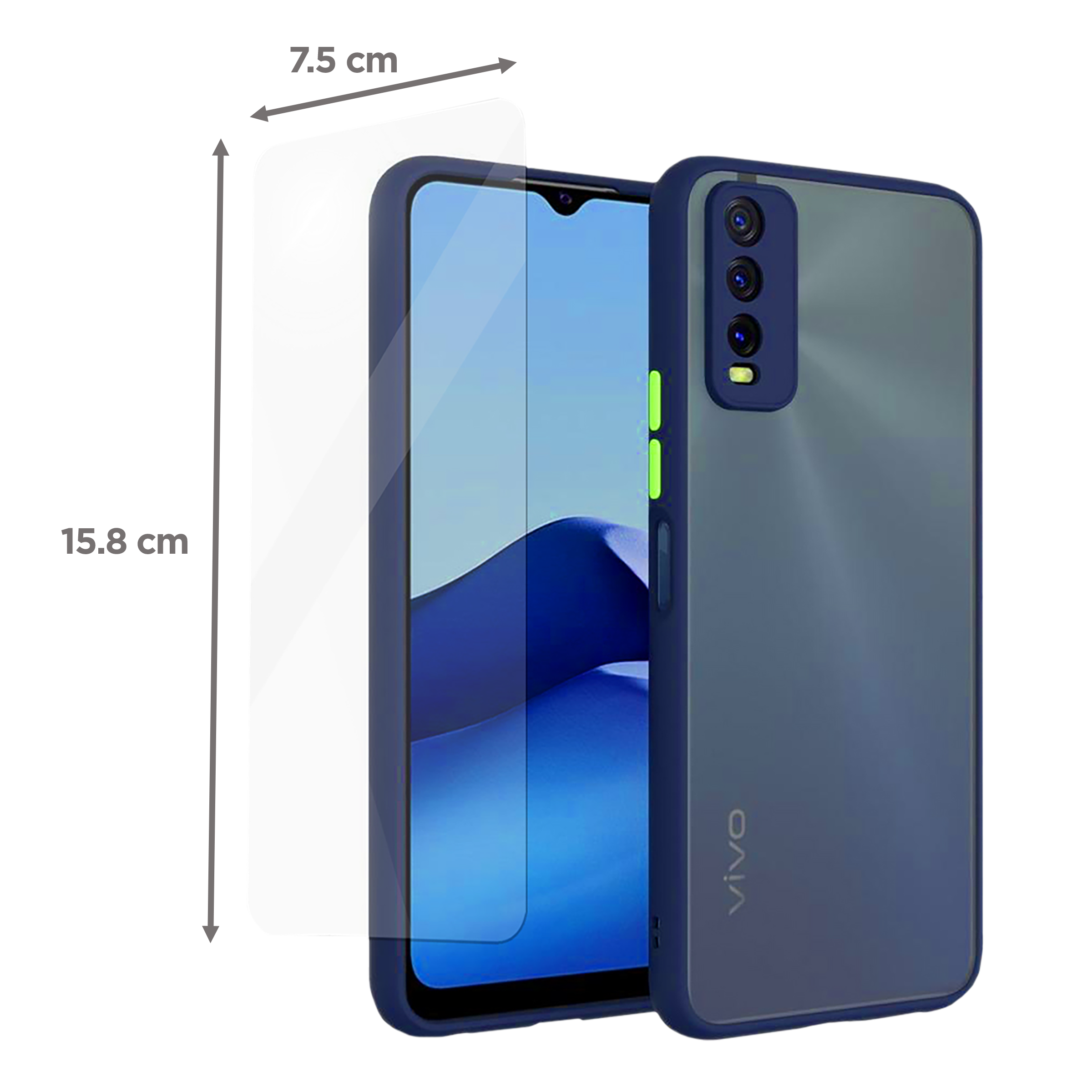 ARROW Duplex Combo Polycarbonate Back Cover for Vivo Y12G (Camera Protection, Blue) ARROW Duplex Combo Polycarbonate Back Cover for Vivo Y12G (Camera Protection, Blue)_2