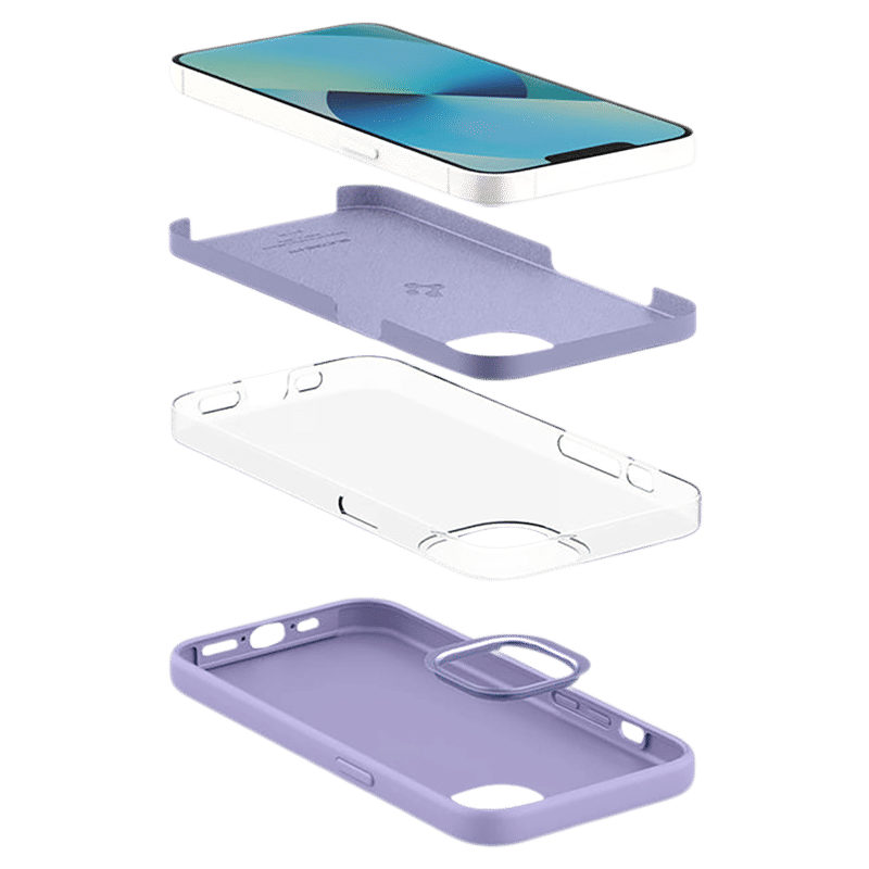 spigen Fit Silicone Back Cover for Apple iPhone 13 mini (Soft Microfiber Lining, Iris Purple)_8