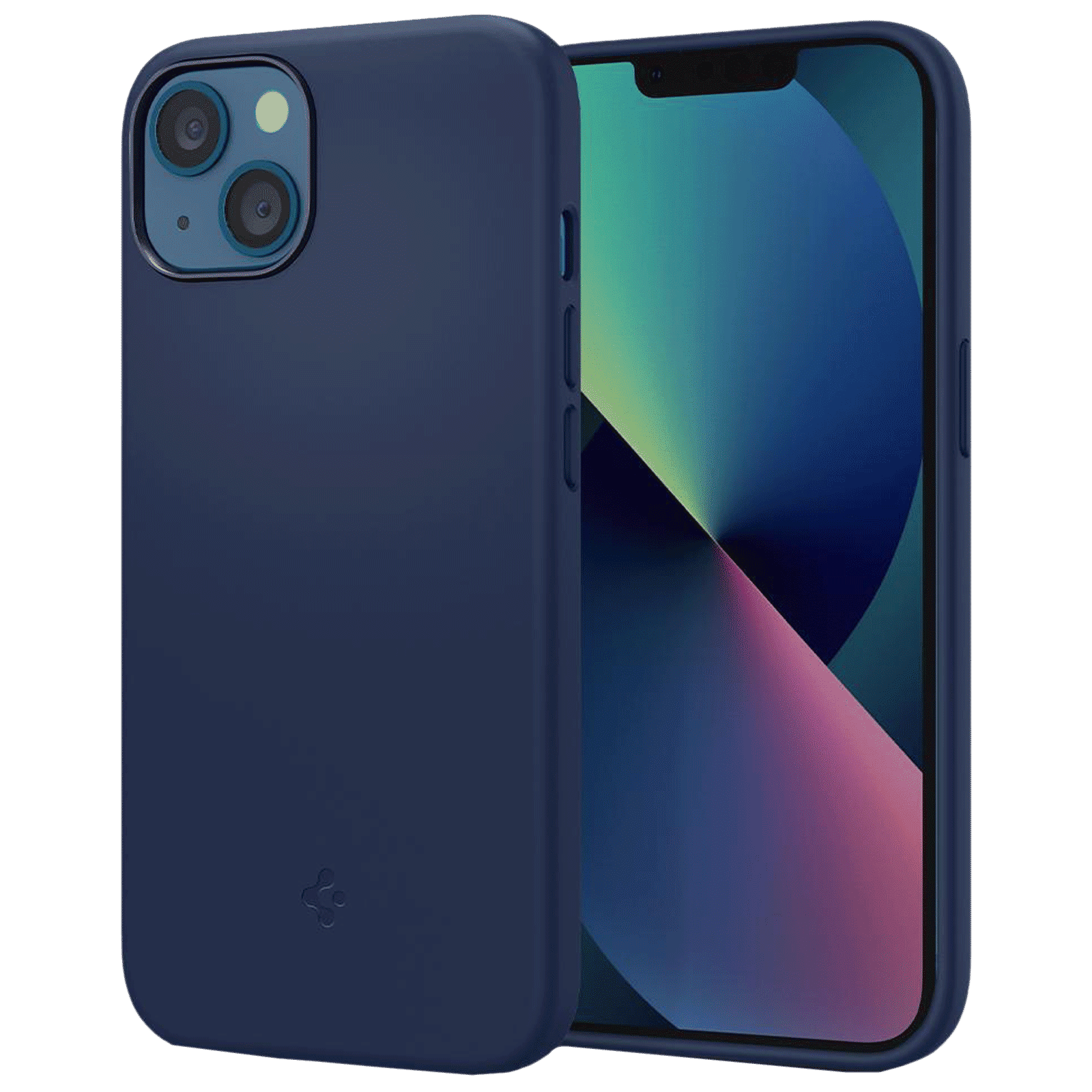 spigen Soft Silicone Back Cover for Apple iPhone 13 (Wireless Charging Compatible, Navy Blue) spigen Soft Silicone Back Cover for Apple iPhone 13 (Wireless Charging Compatible, Navy Blue)_1
