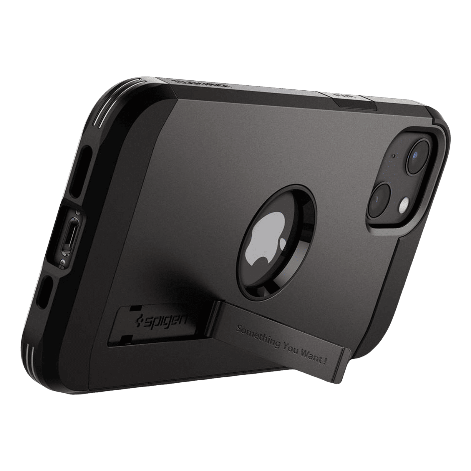 spigen Tough Armor TPU & Polycarbonate Back Case with Stand for Apple iPhone 13 (Wireless Charging Compatible, Gunmetal) spigen Tough Armor TPU & Polycarbonate Back Case with Stand for Apple iPhone 13 (Wireless Charging Compatible, Gunmetal)_8