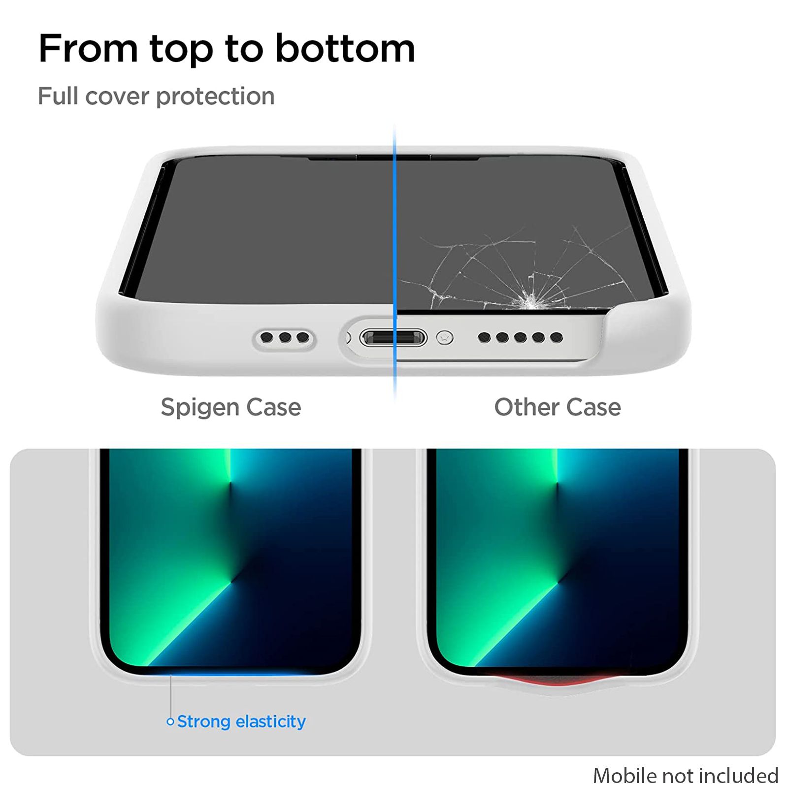 spigen Soft Silicone Back Cover for Apple iPhone 13 Pro (Wireless Charging Compatible, White)_3